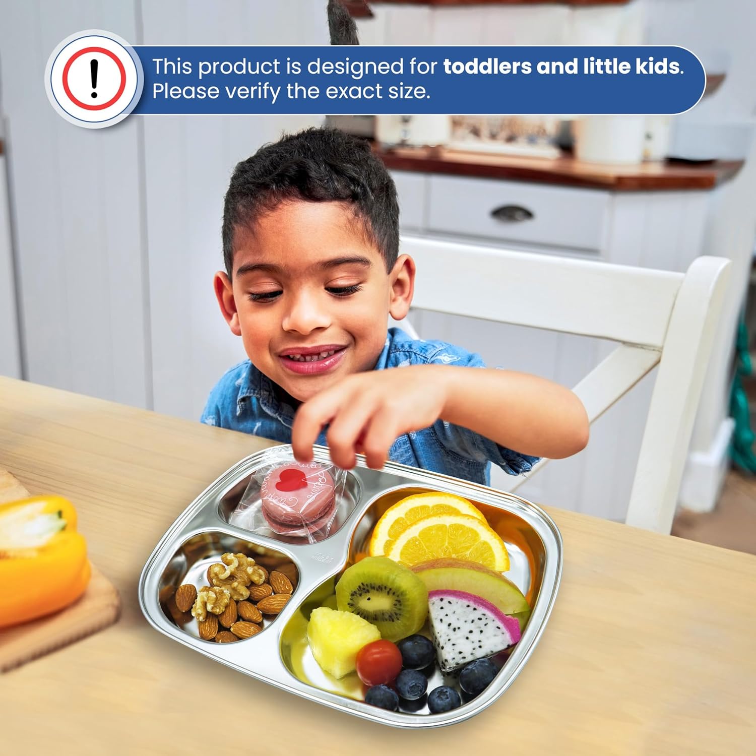 Fam 3-Compartment tray compact safe for toddlers and kids