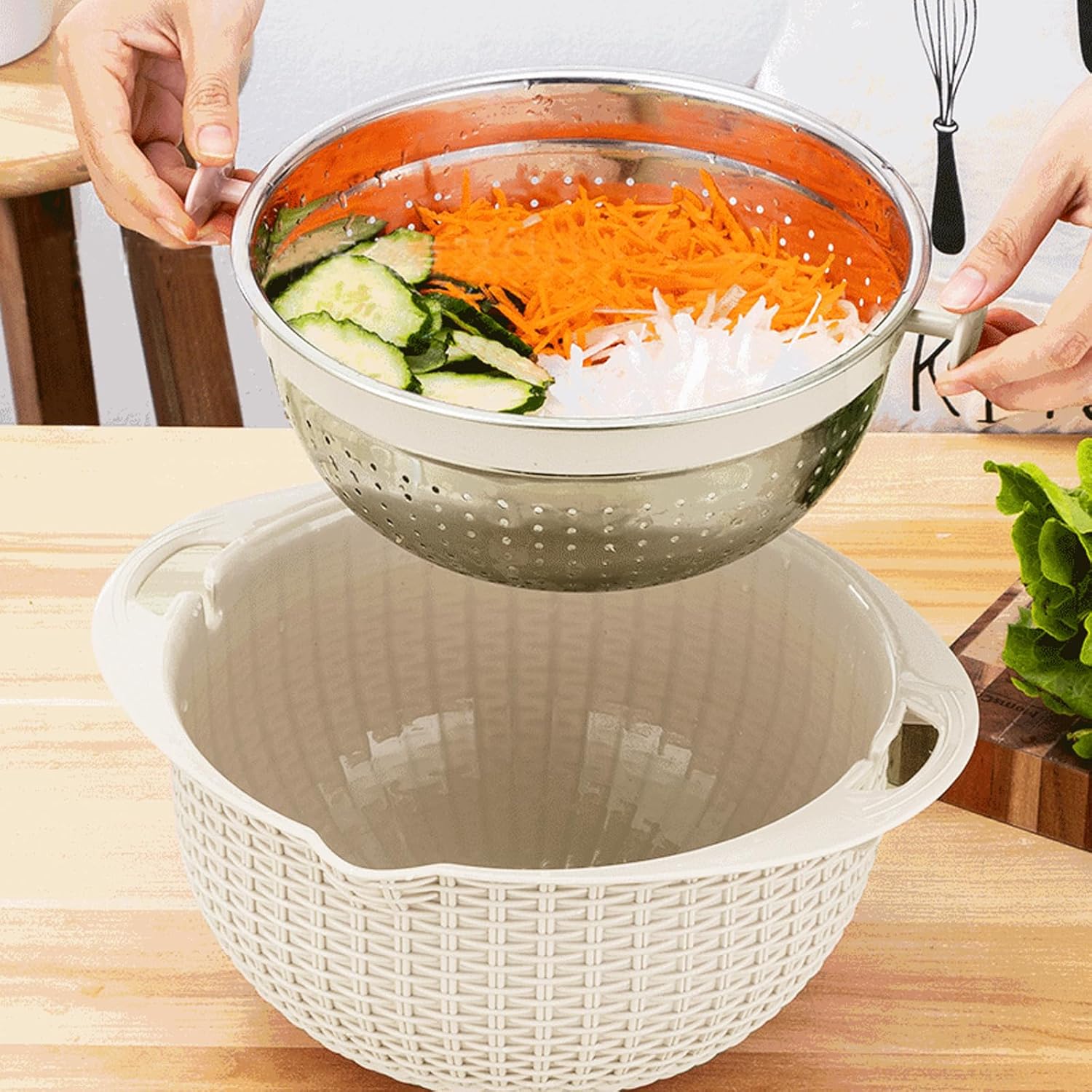 4-in-1 Stainless Steel Colander SetPerfect for Kitchen Essentials