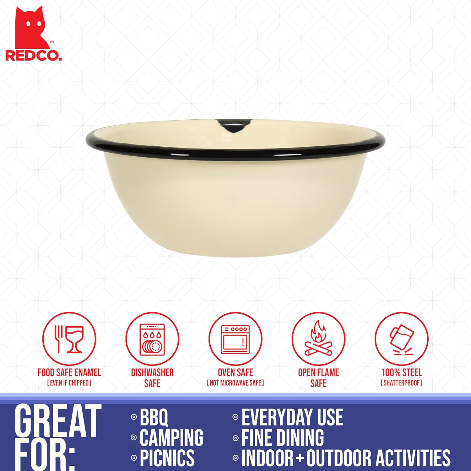 Red Co Set of 4 Metal Classic Bowls
