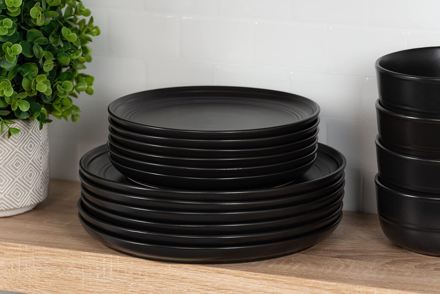 Matte Black Elegant 105-inch Dinner Plate Set of 6