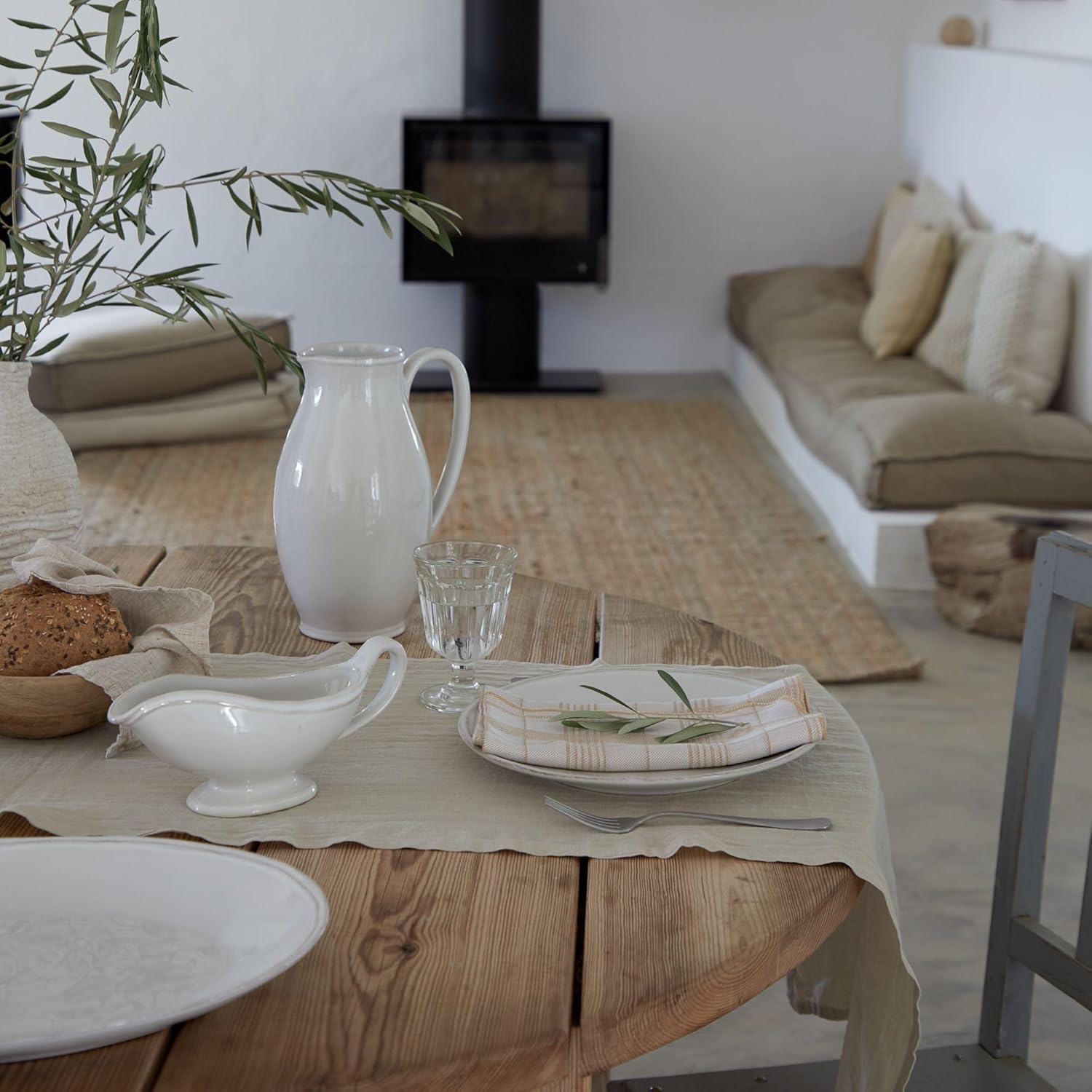 Natural White Stoneware Sauce Gravy Boat