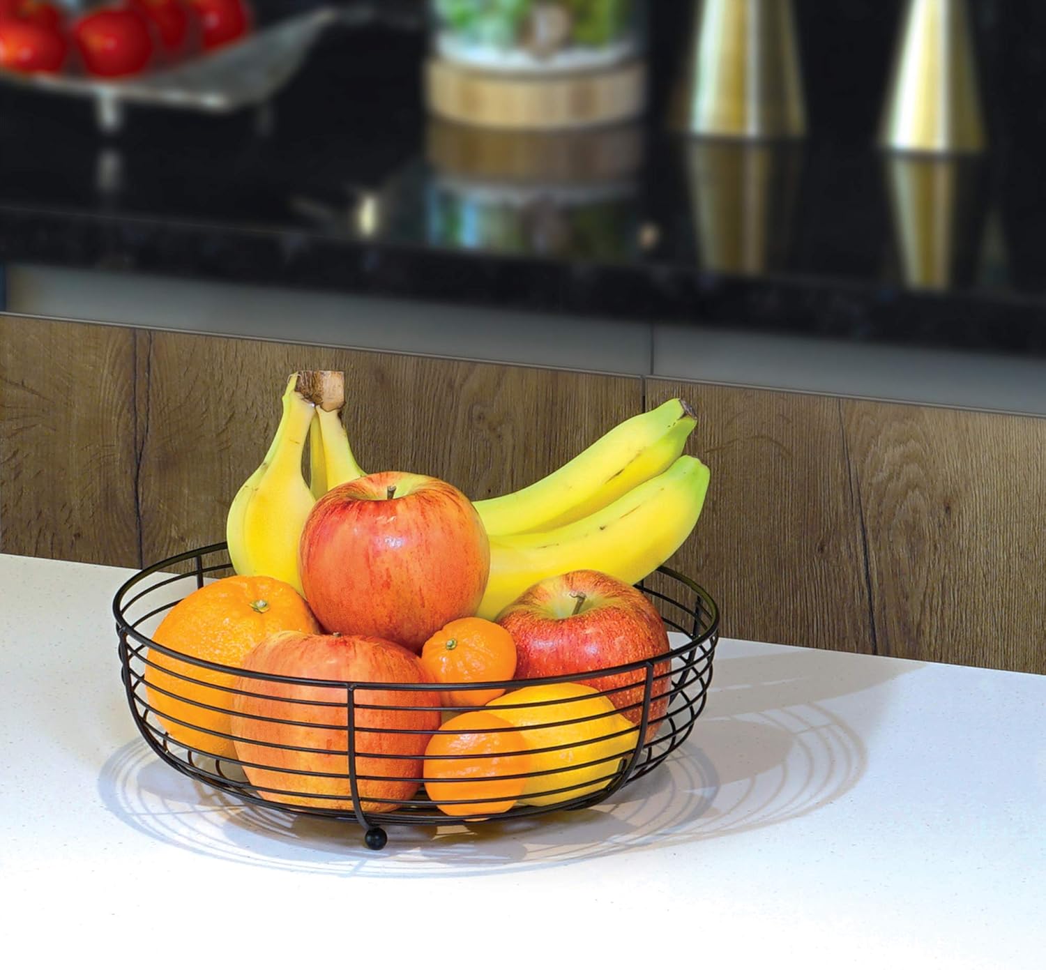 CAXXA Black Wire Fruit Bowl with Durable Powder Coating