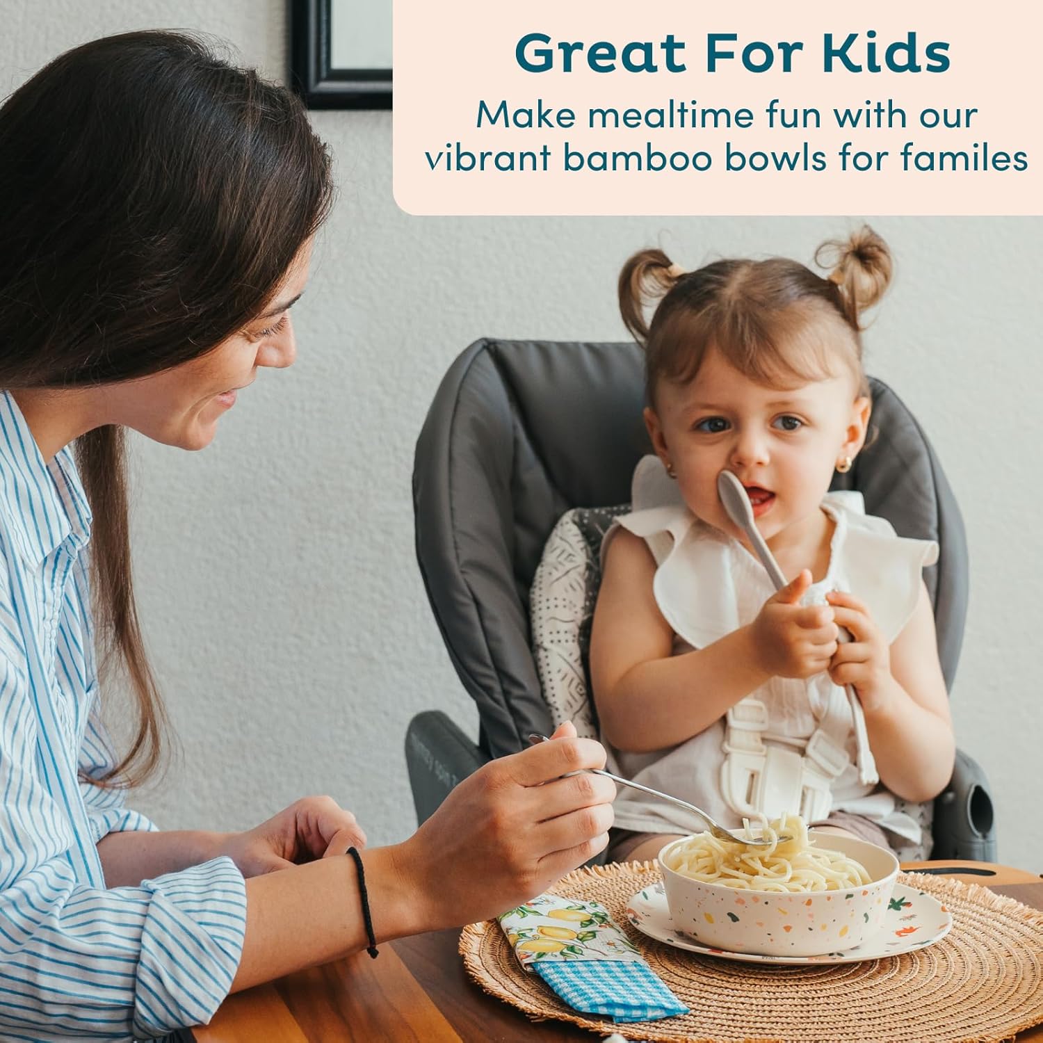 4-Piece Shatterproof Bamboo Bowls for Kids