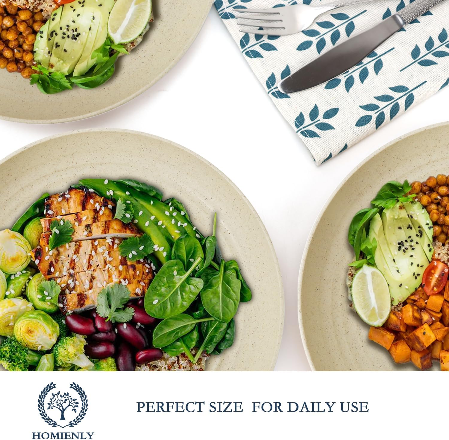 Homienly Deep Dinner Plates Set of 12 Alternative to Plastic Plates