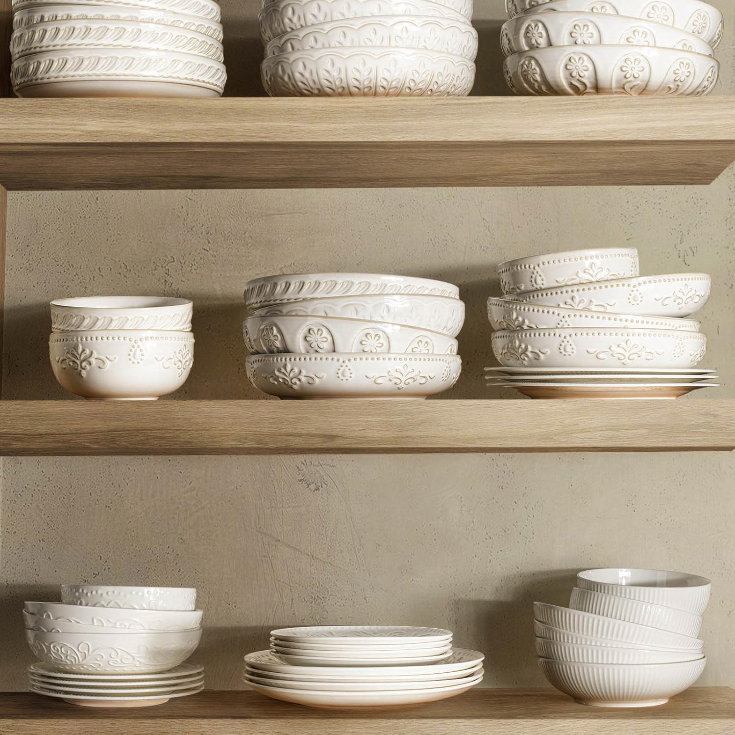 Artenas 4-Piece Pasta Bowls Set - Elegant Functional Kitchenware for Every Meal
