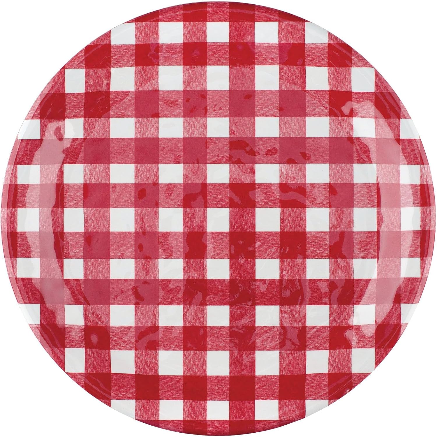 UPware Melamine Salad Plate Set of 6 BPA-Free dishwasher-safe Gingham Design