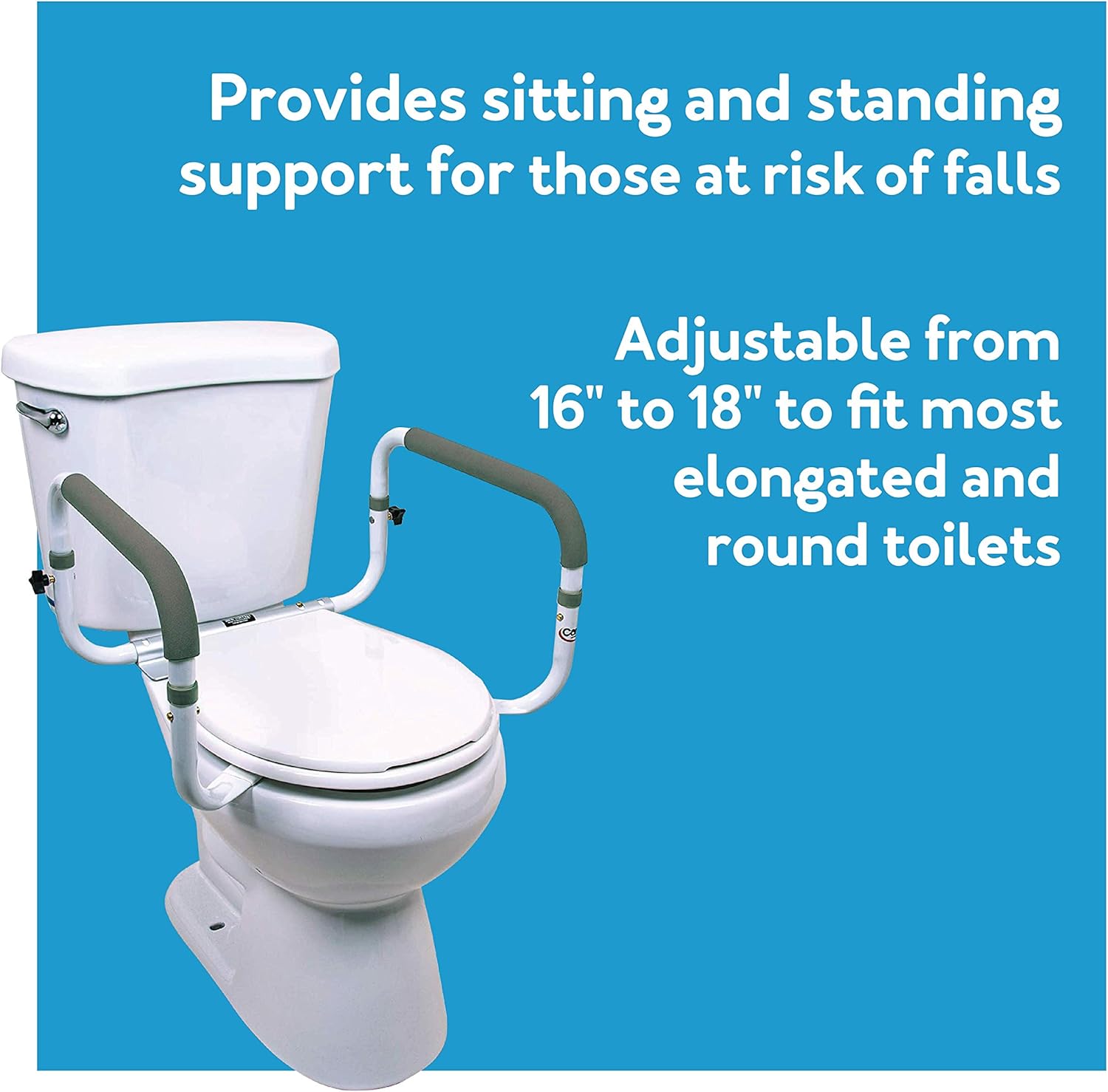 Carex Toilet Safety Frame Adjustable for Elderly Handicapped 300lbs Capacity
