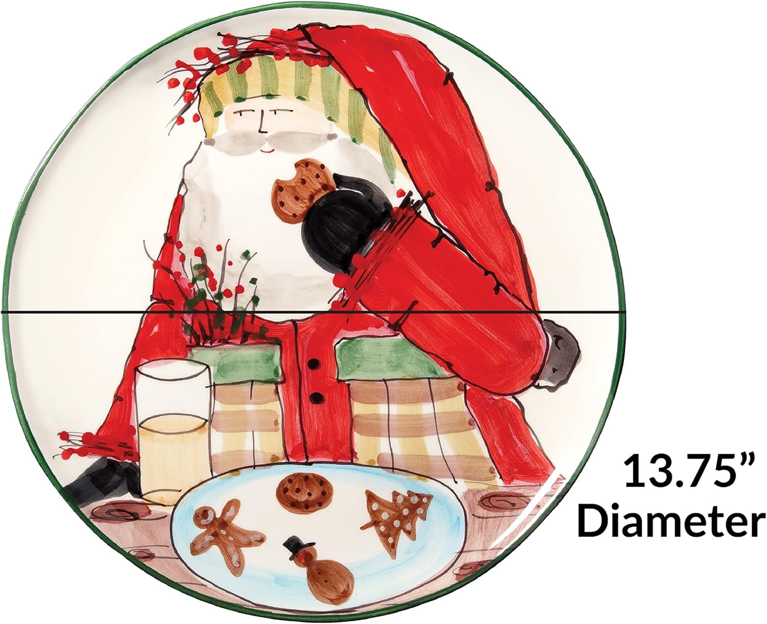 Vietri Old St Nick Platter Multi-Color Cookie