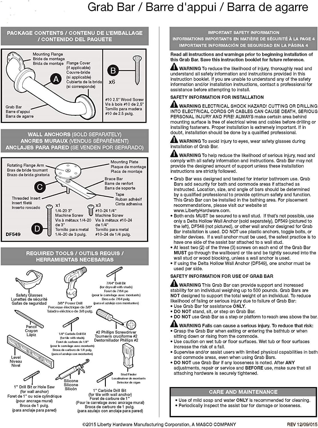 Delta Carlisle Senior Safety Grab Bar