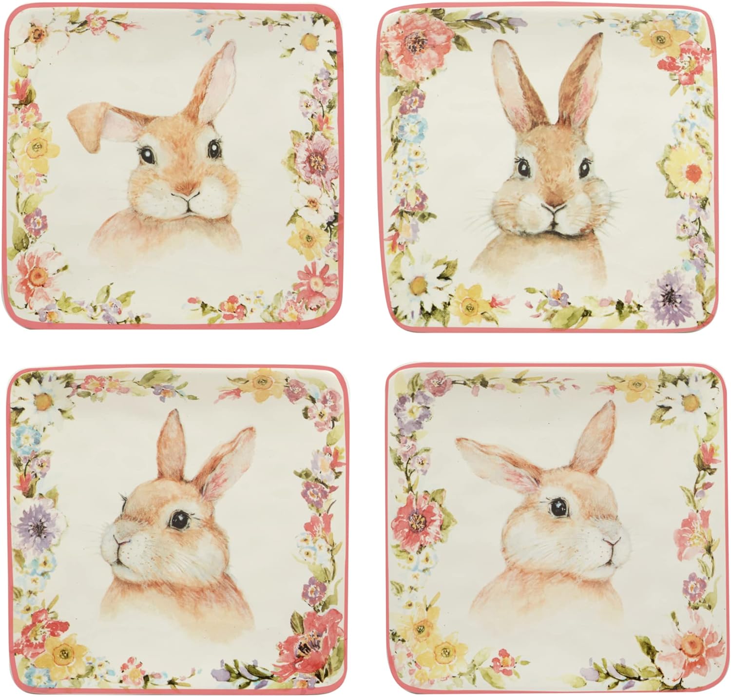 Certified International Easter Garden Plates Assorted Designs 6 Set