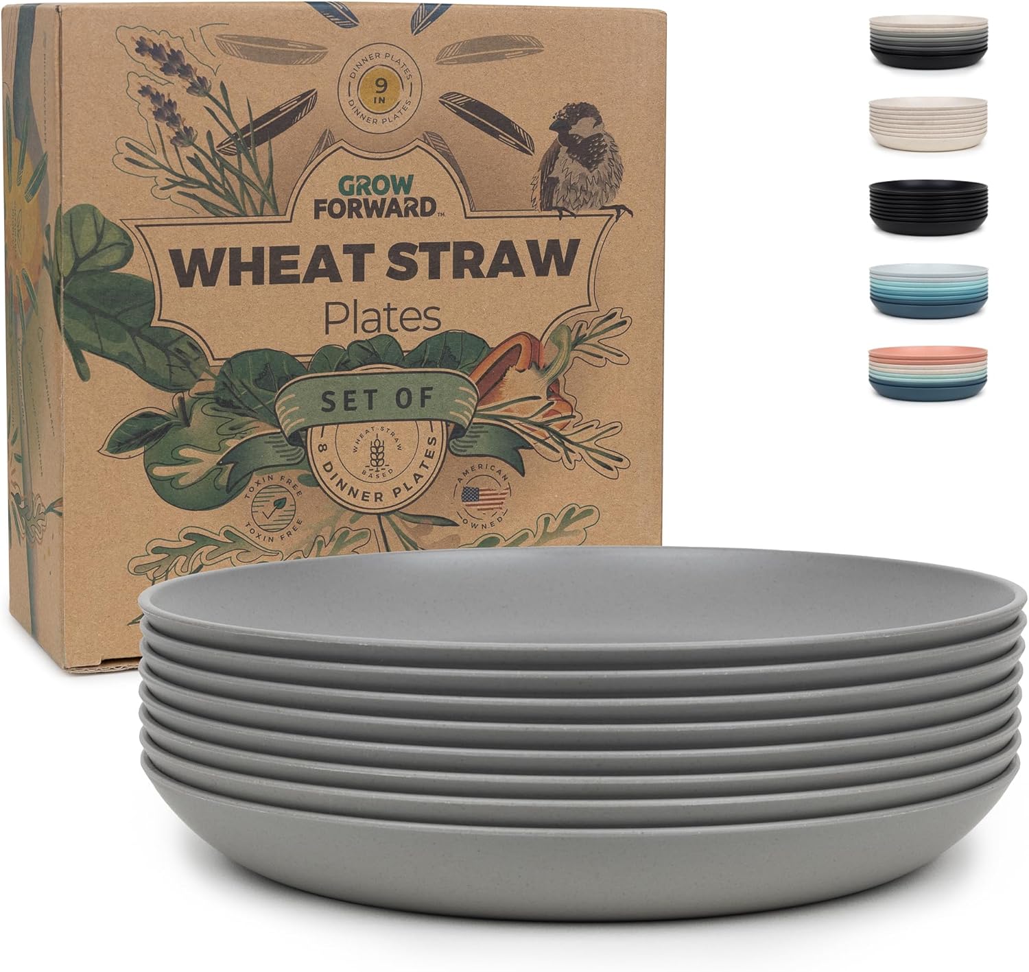 Grown Forward Premium Wheat Straw Plates
