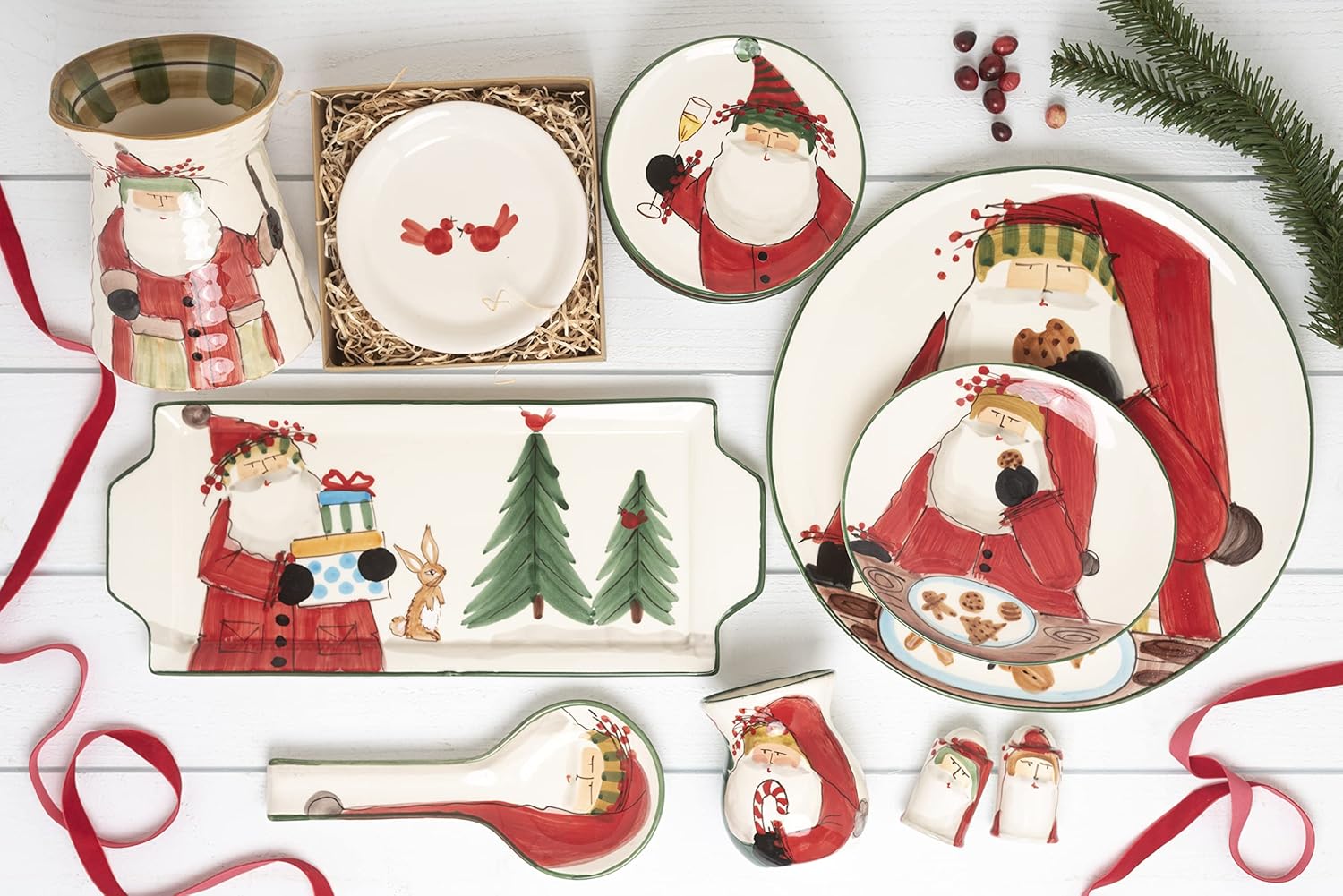 Vietri Old St Nick Platter Multi-Color Cookie
