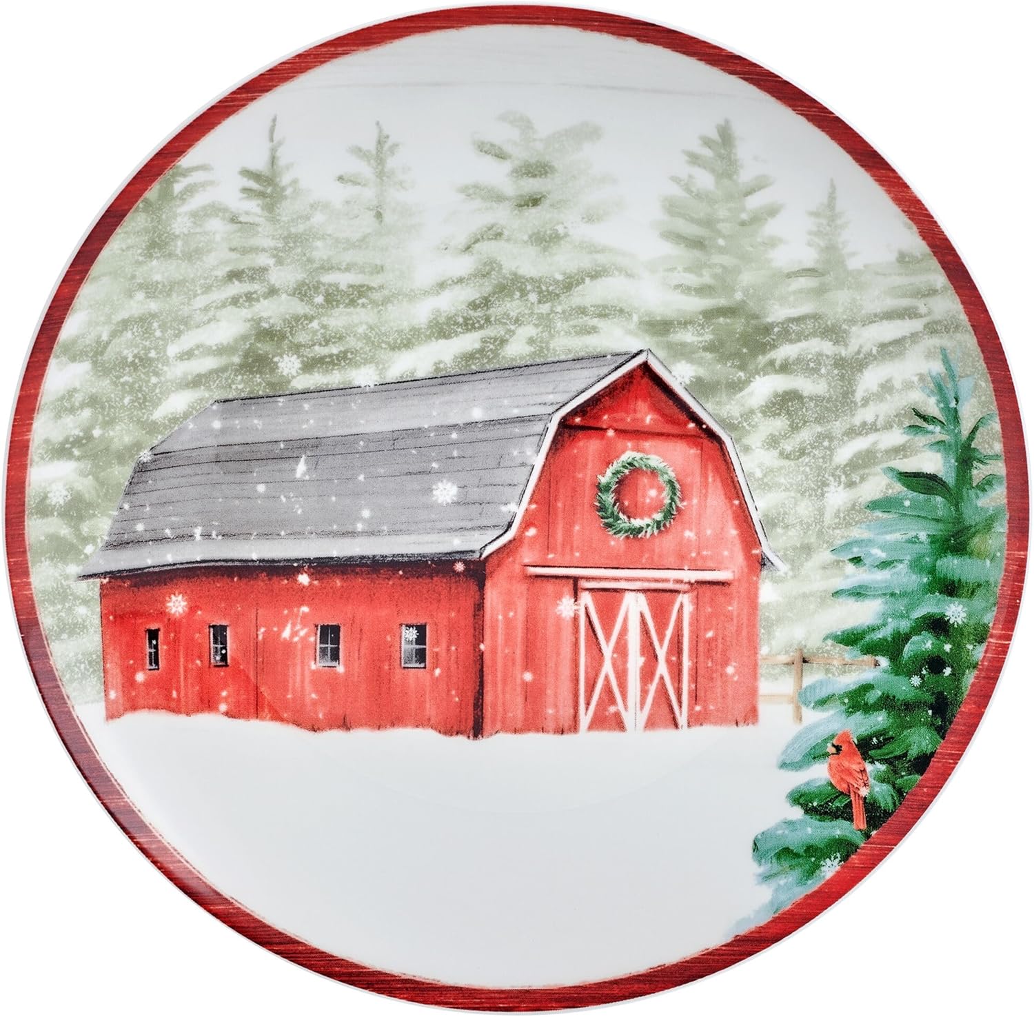 Mikasa Holiday Countryside Christmas Salad Plates Set of 4 9 Inch
