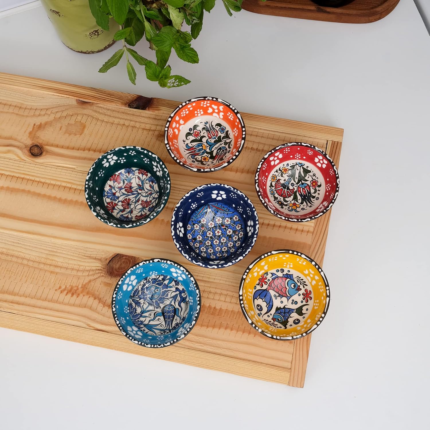 BCS Ceramic Pinch Bowls Set of 6 - Perfect for Cooking and Charcuterie