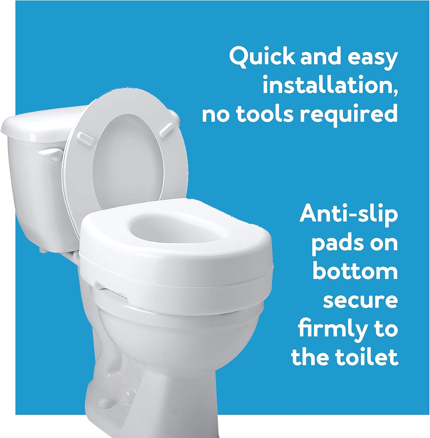 Carex Elevated Toilet Seat - 55 inch Riser