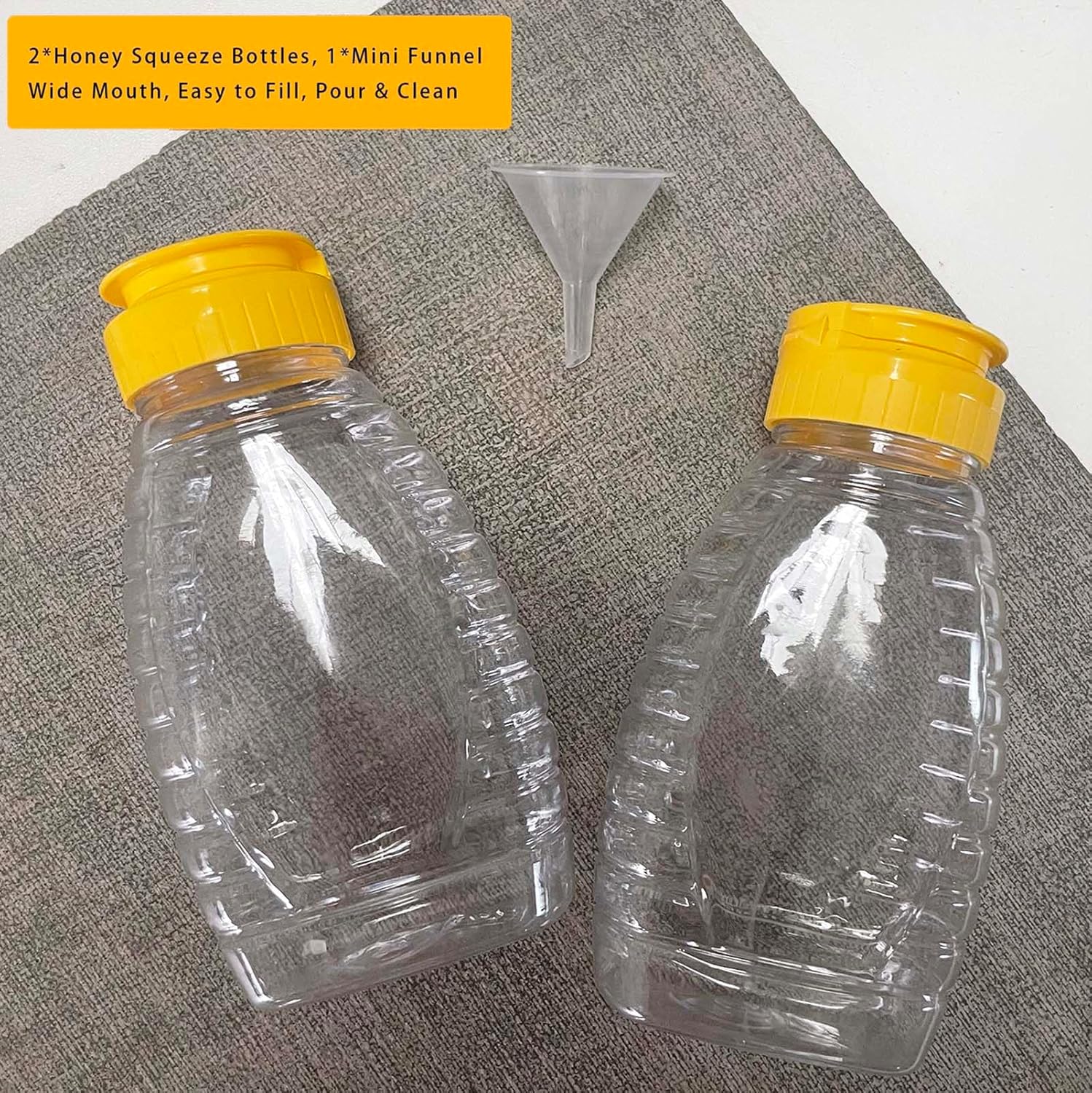 Double Squeezable Honey Jar Set with Funnel 180ml