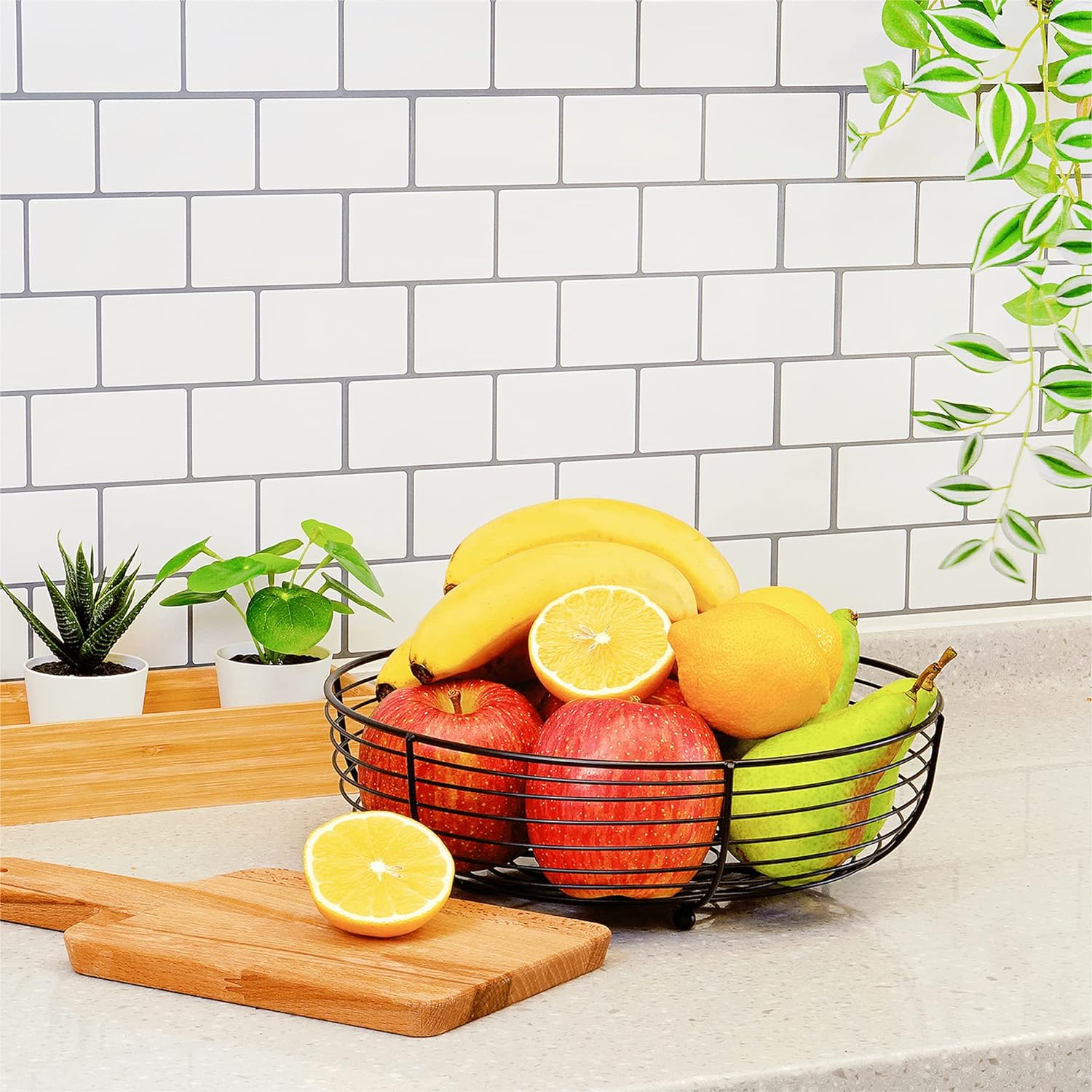 CAXXA Black Wire Fruit Bowl with Durable Powder Coating