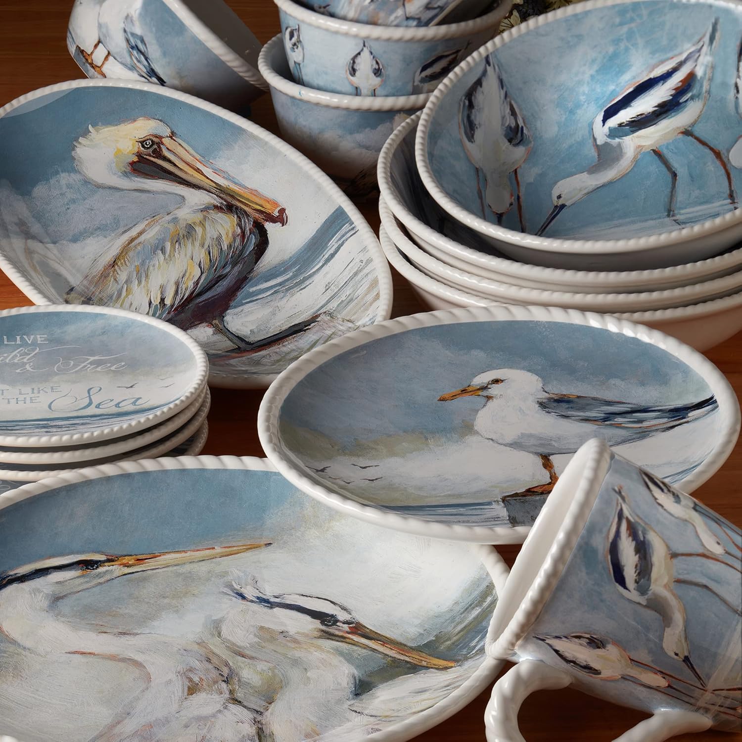 Certified International Shorebirds Set of 4 26 oz Ice Cream Bowls