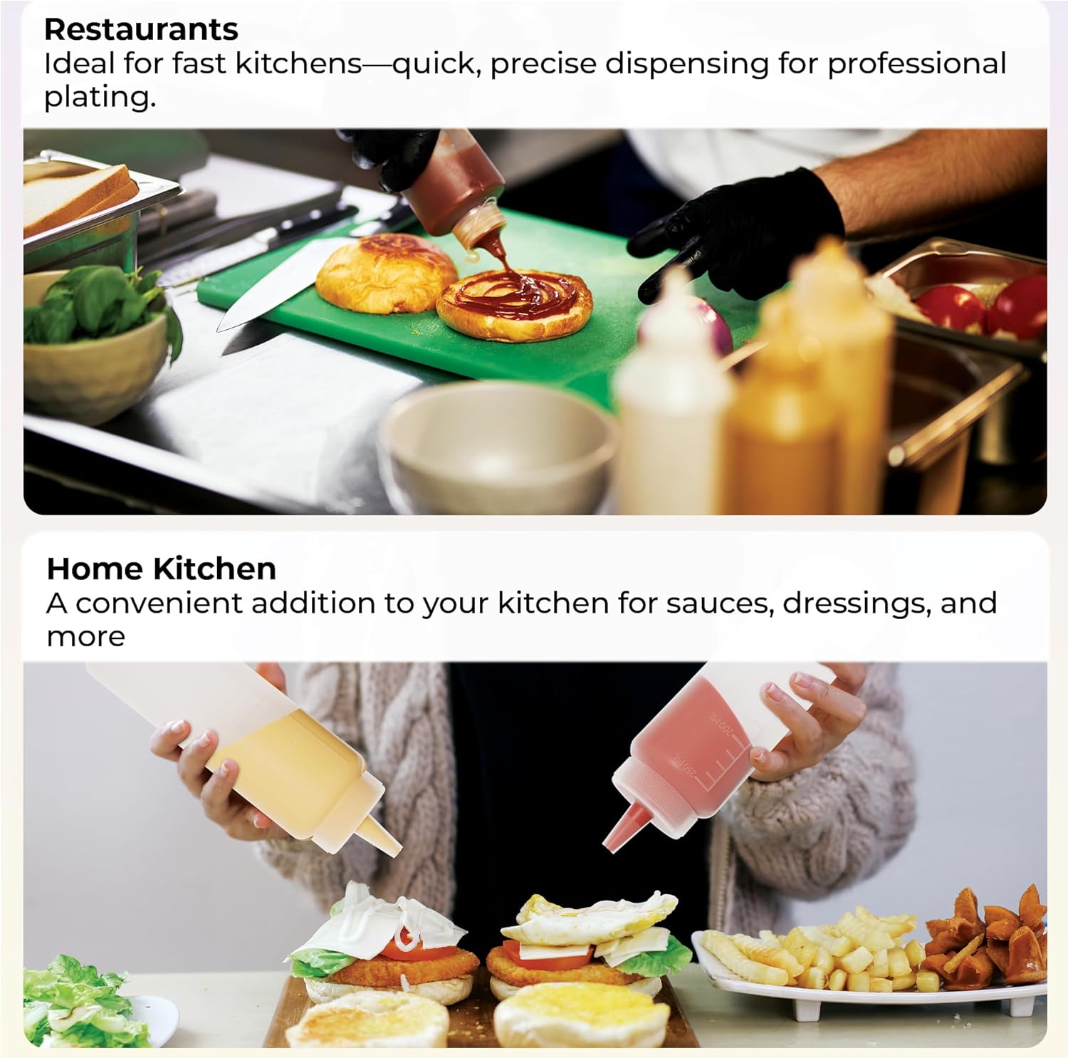 Restaurantware 8-Ounce Food Grade Condiment Squeeze Bottle Ergonomic Design