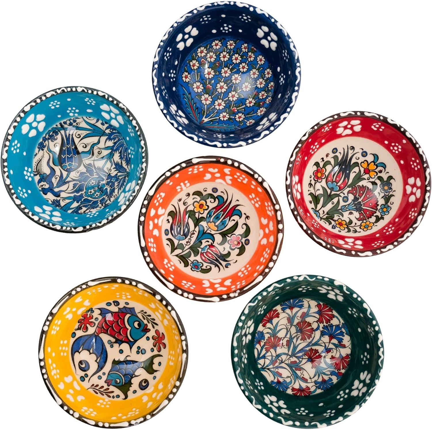 BCS Ceramic Pinch Bowls Set of 6 - Perfect for Cooking and Charcuterie