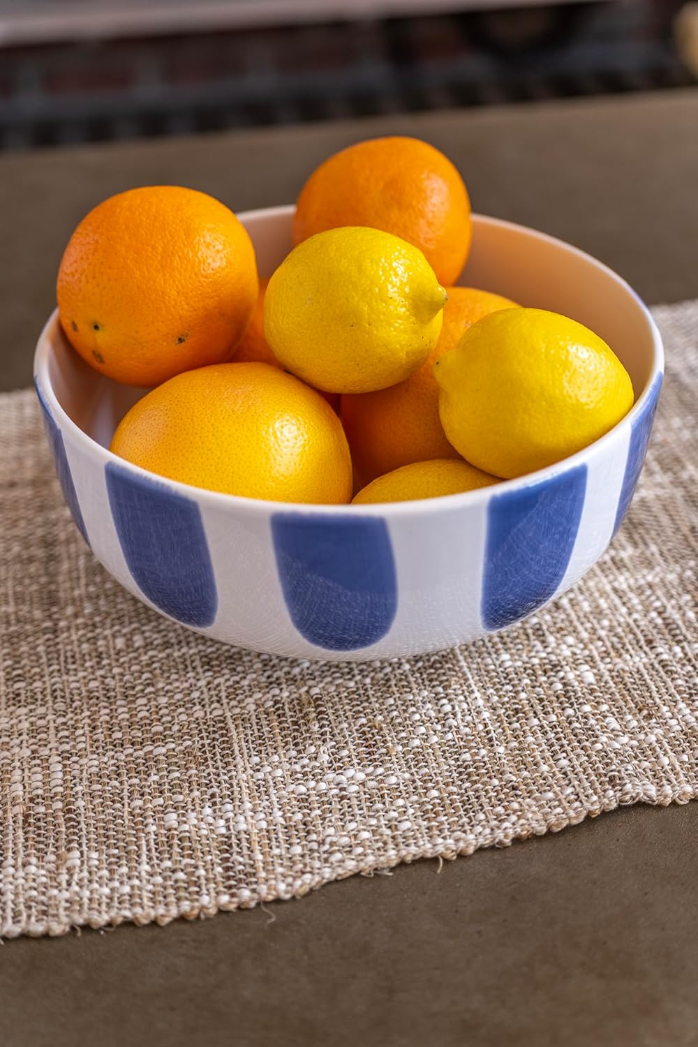 Vietri Viva Santorini Dot Large Footed Serving Bowl