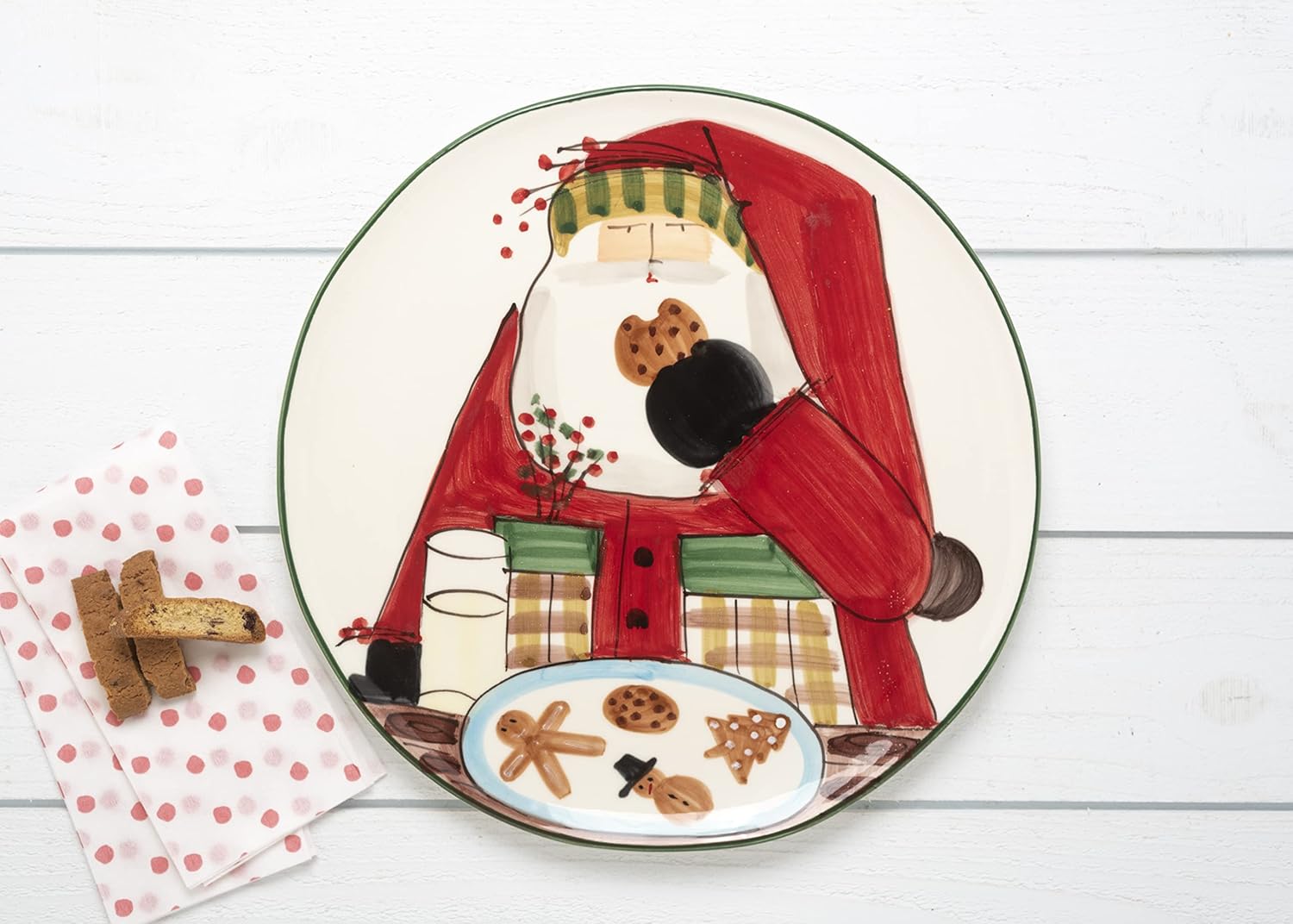 Vietri Old St Nick Platter Multi-Color Cookie