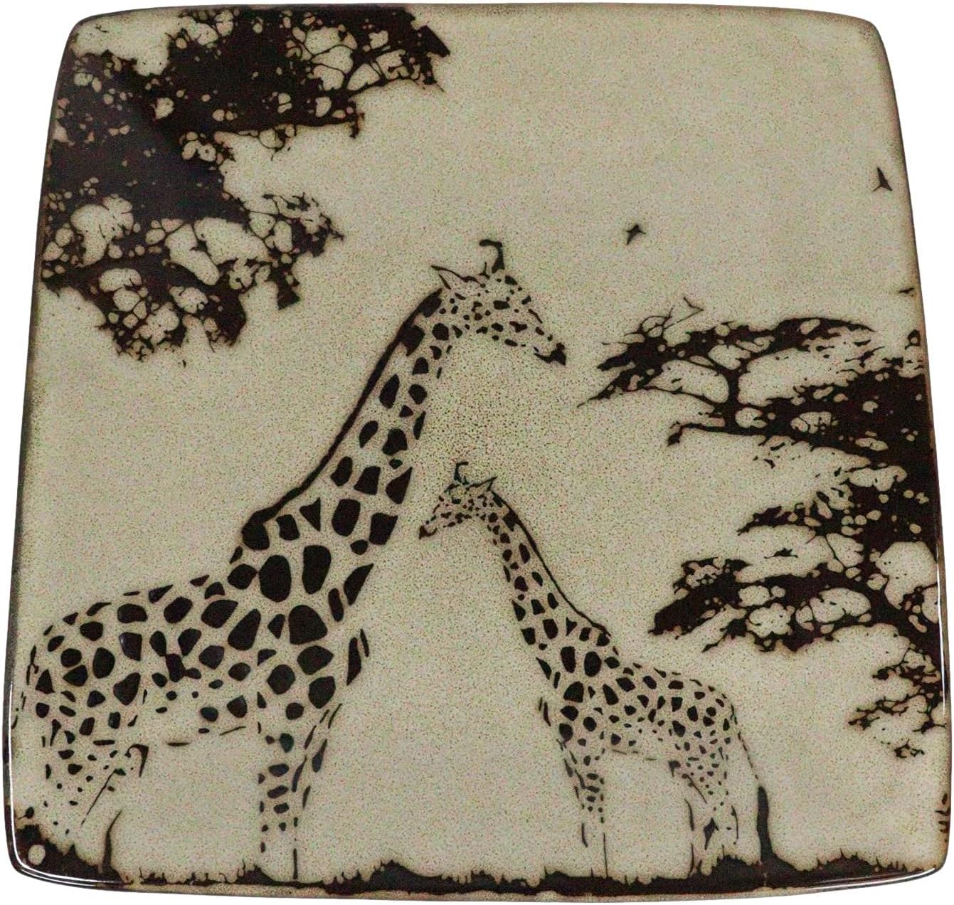 Ebros Gift Pack Of 2 Safari Grasslands Giraffe Mother And Calf Salad Plates