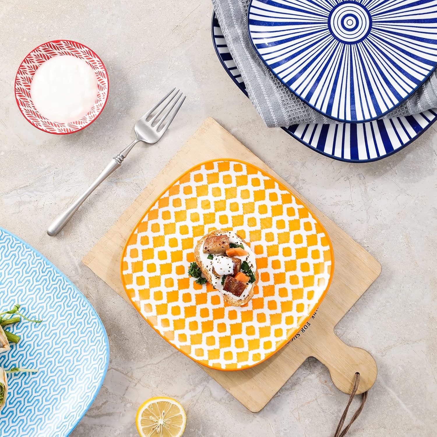 Selamica Square Salad Plates Set of 6