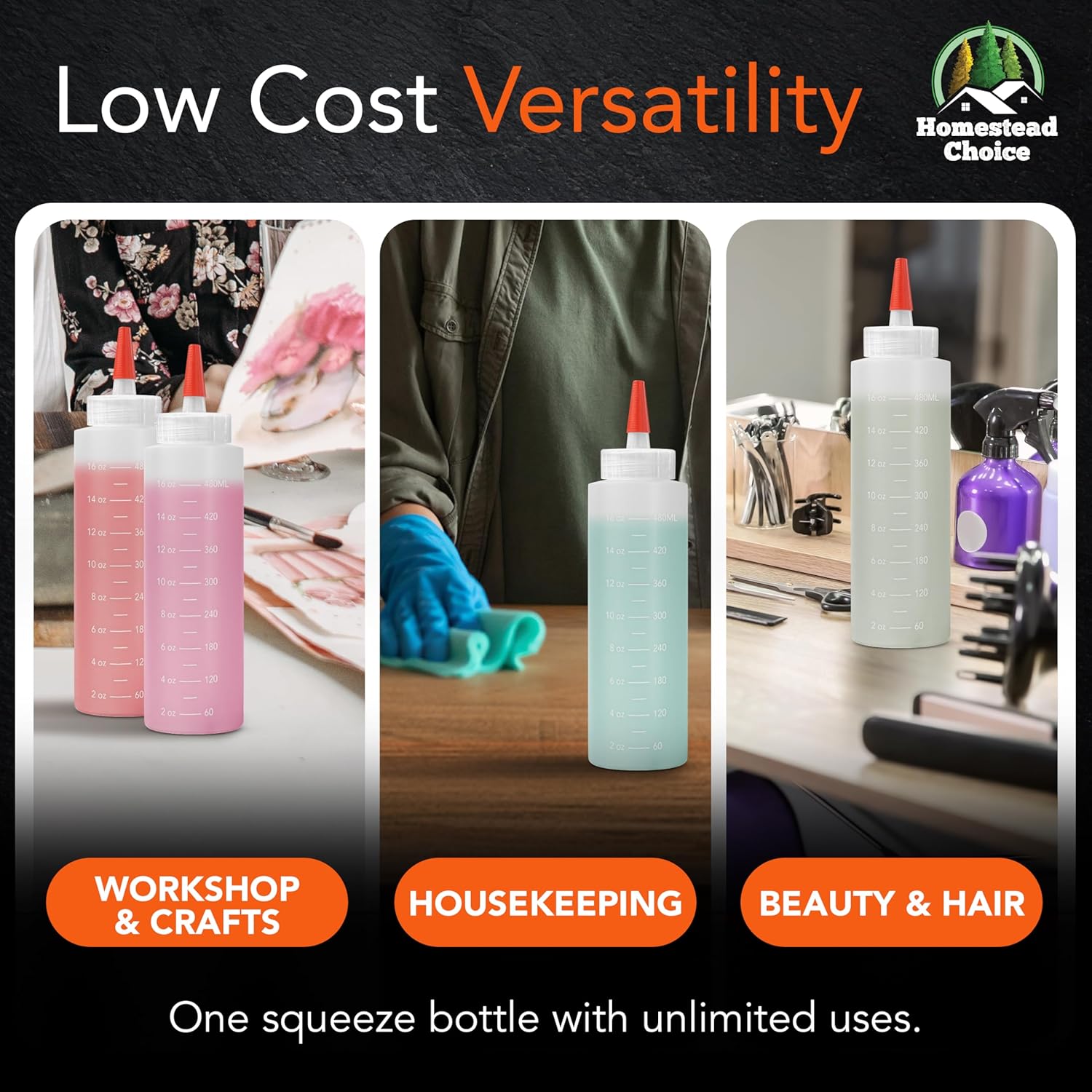 2-Pack Squeeze Bottles for Condiments