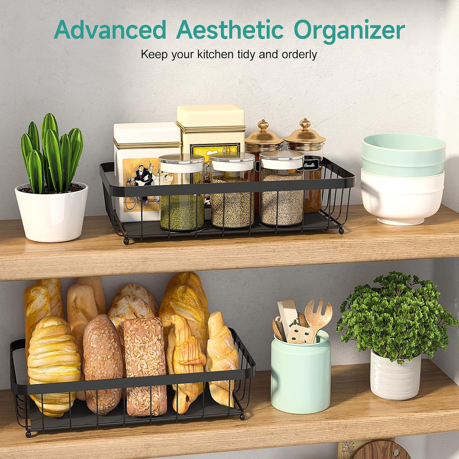 Sturdy 2-Tier Fruit Basket for Kitchen Storage