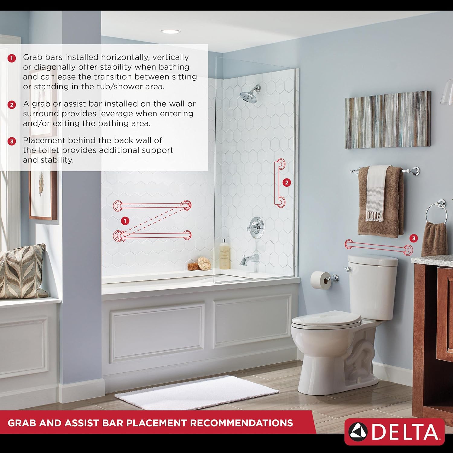 Delta Bath Assit Bar 300lb ADA Compliant White