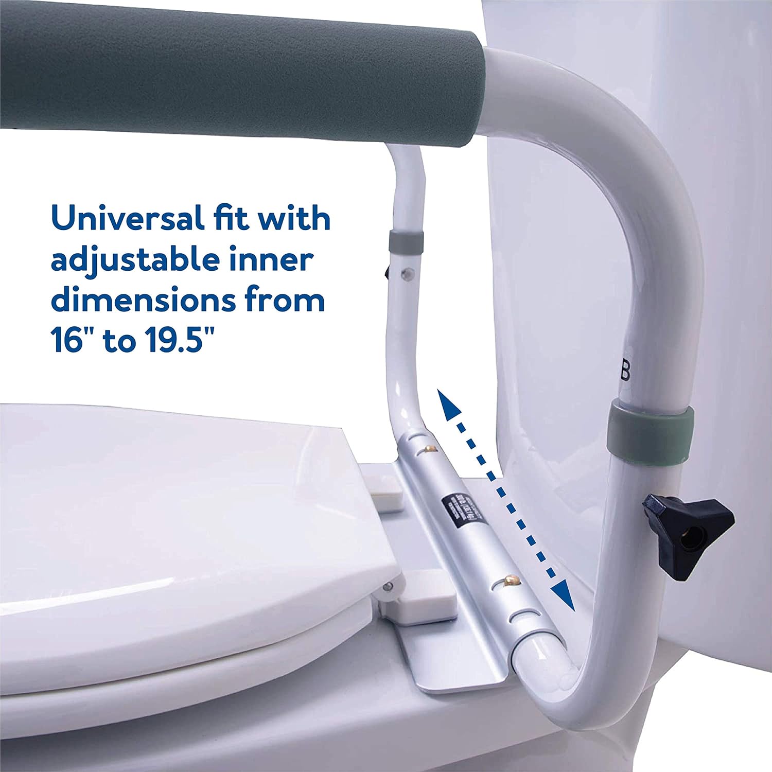 Carex Toilet Safety Frame Adjustable for Elderly Handicapped 300lbs Capacity