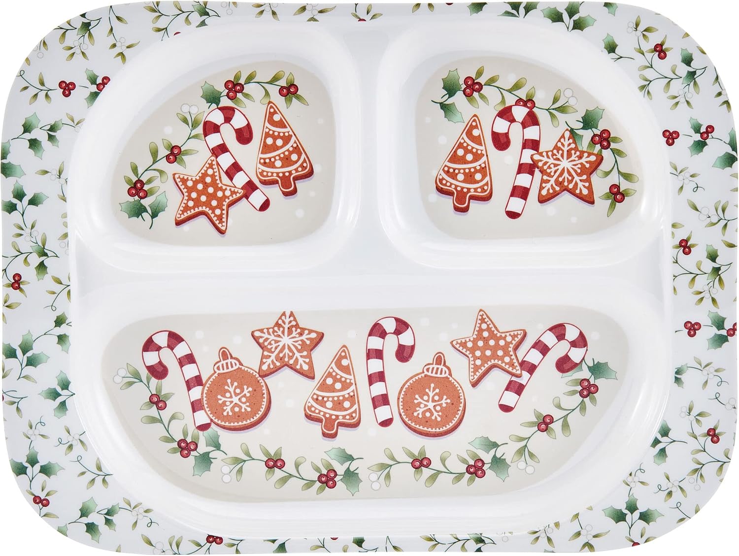 Melamine Child Size Dinner Trays Winterberry Design Set of 4