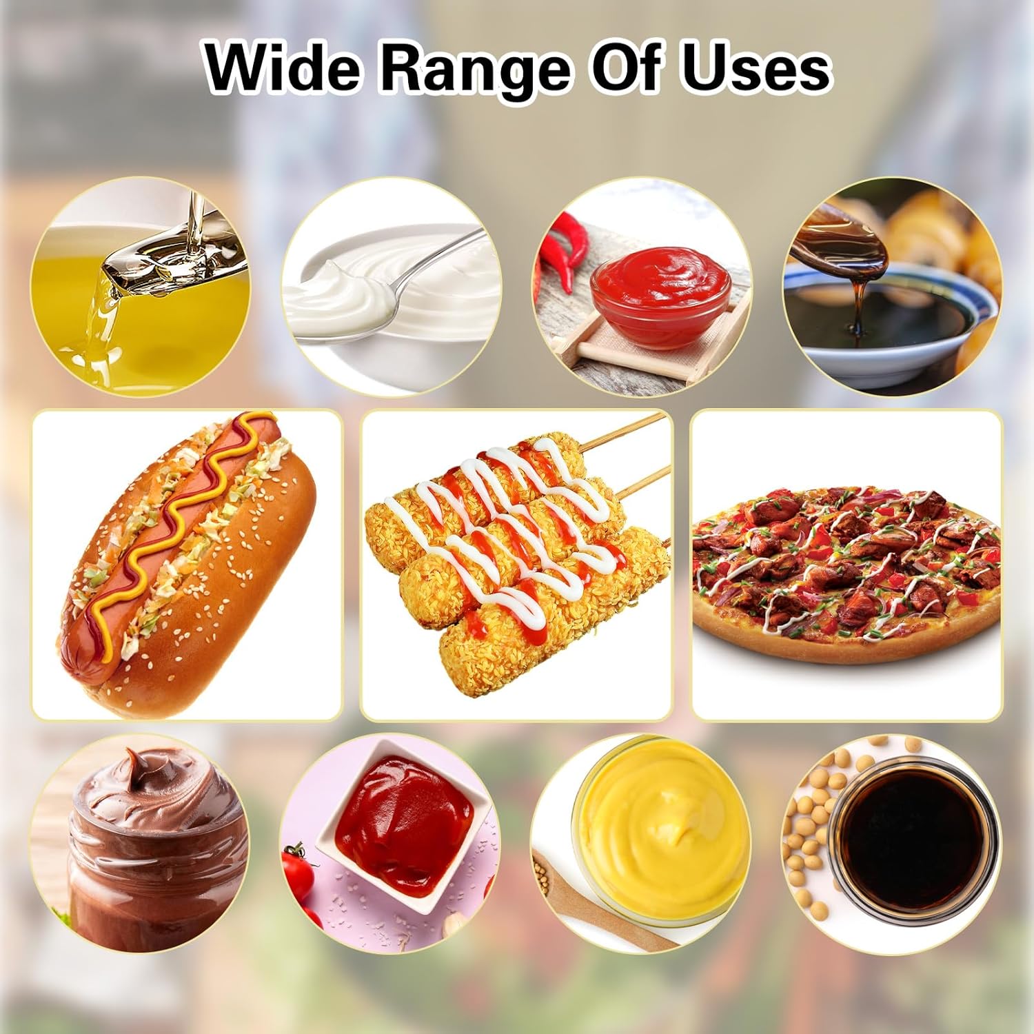 4 PC 23 oz Squeeze Bottles for Condiments White Ubamdom