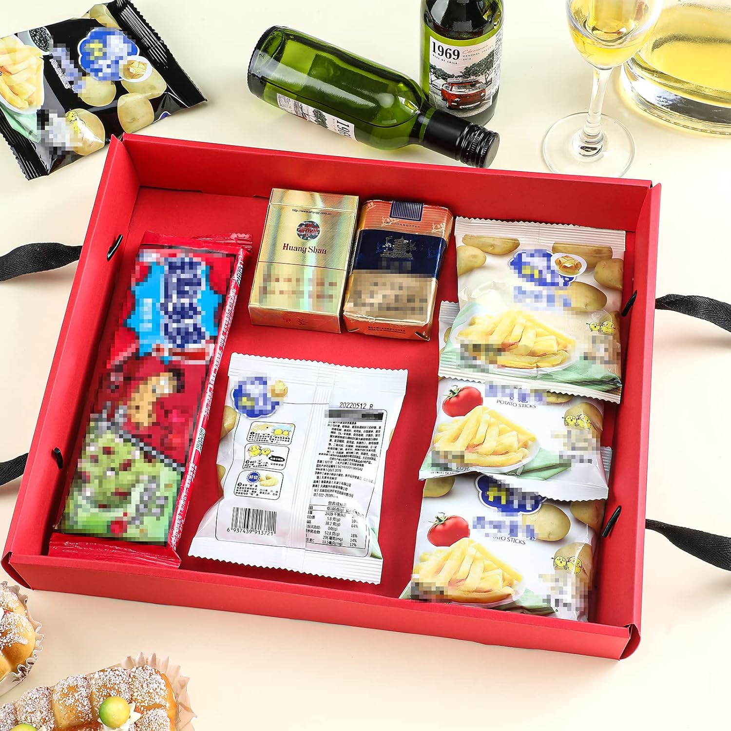 Foldable Party Tray Snack Holder 2PCS Red
