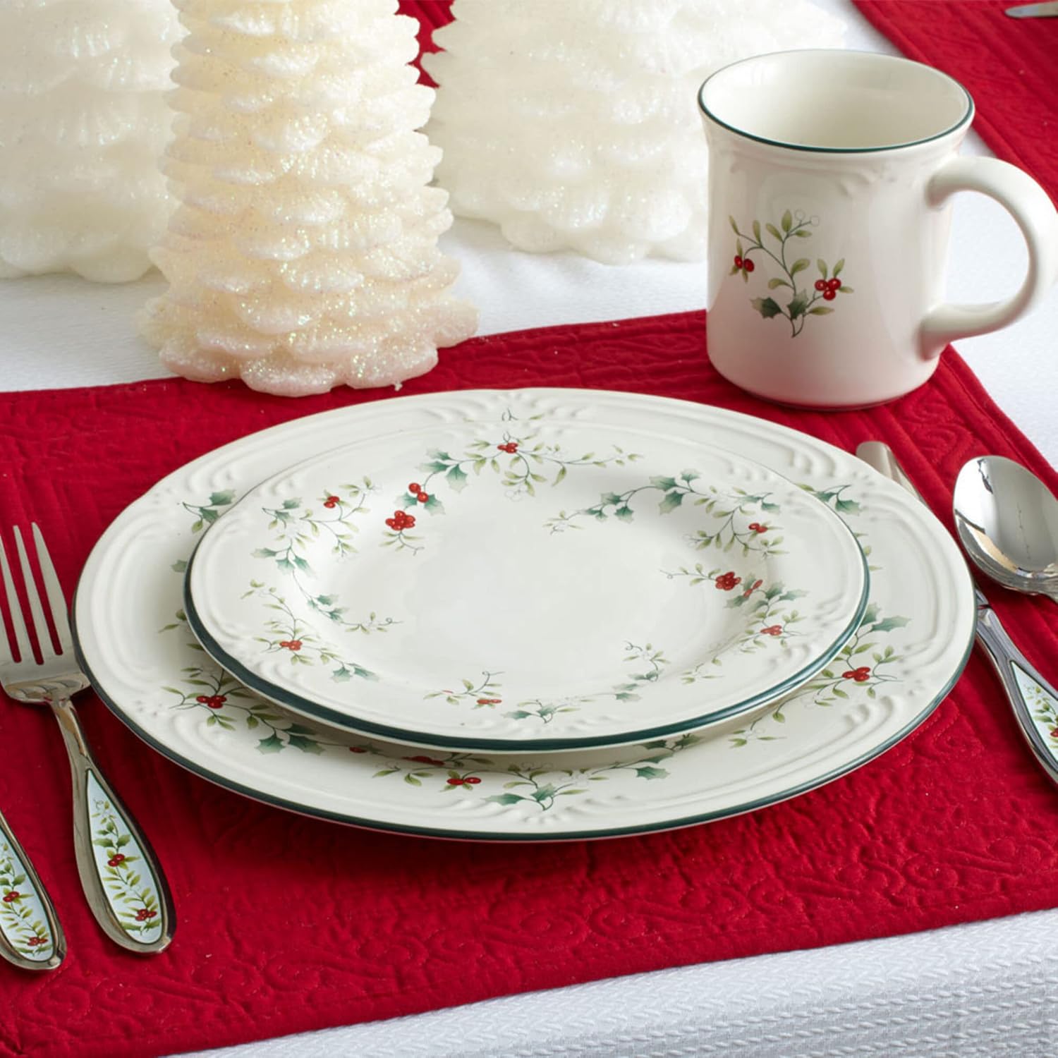 Sturdy Salad Plates for Family Gatherings Winterberry Design Perfect for Entertaining