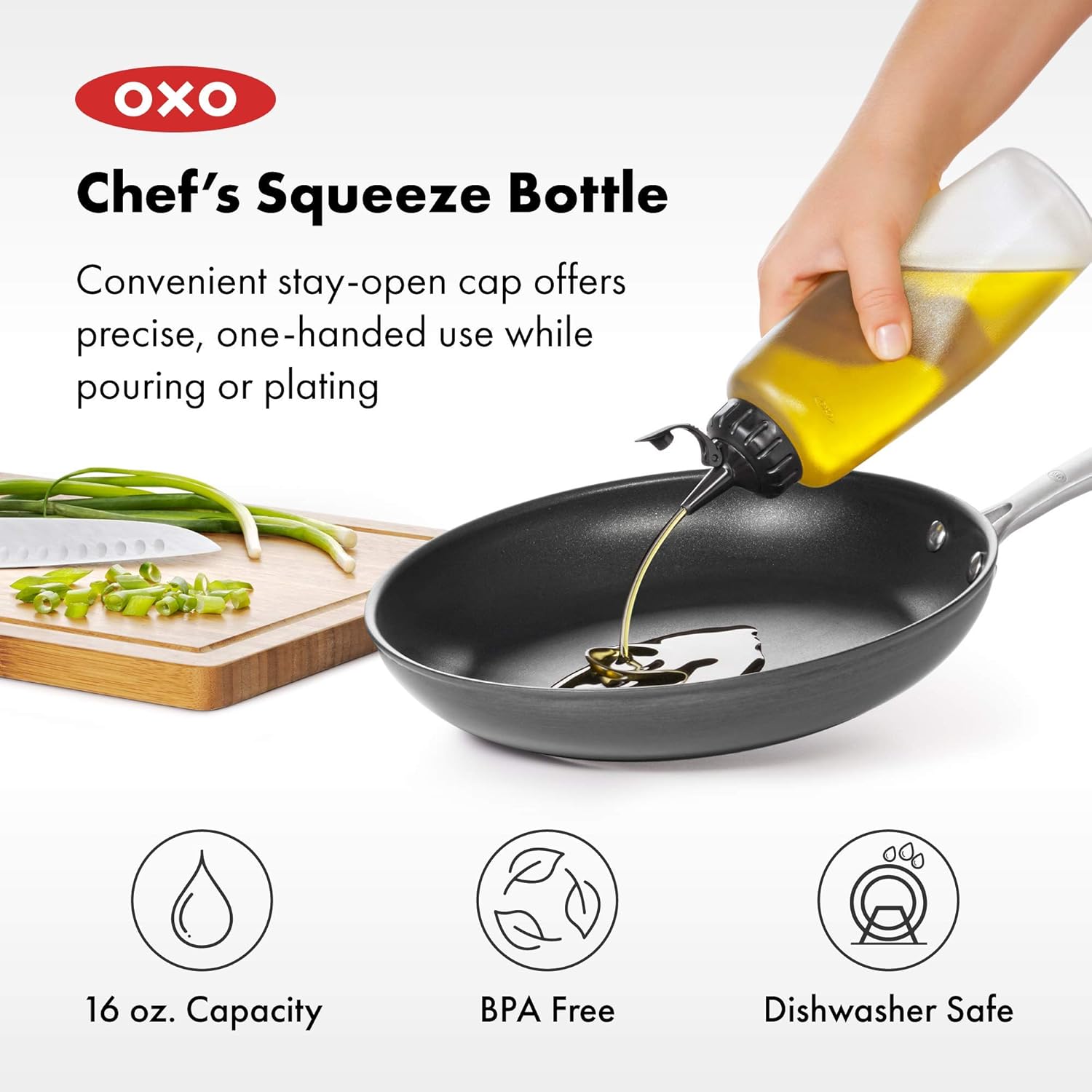 OXO Chefs Condiment Squeeze Bottles Pack of 3 Large 16 oz