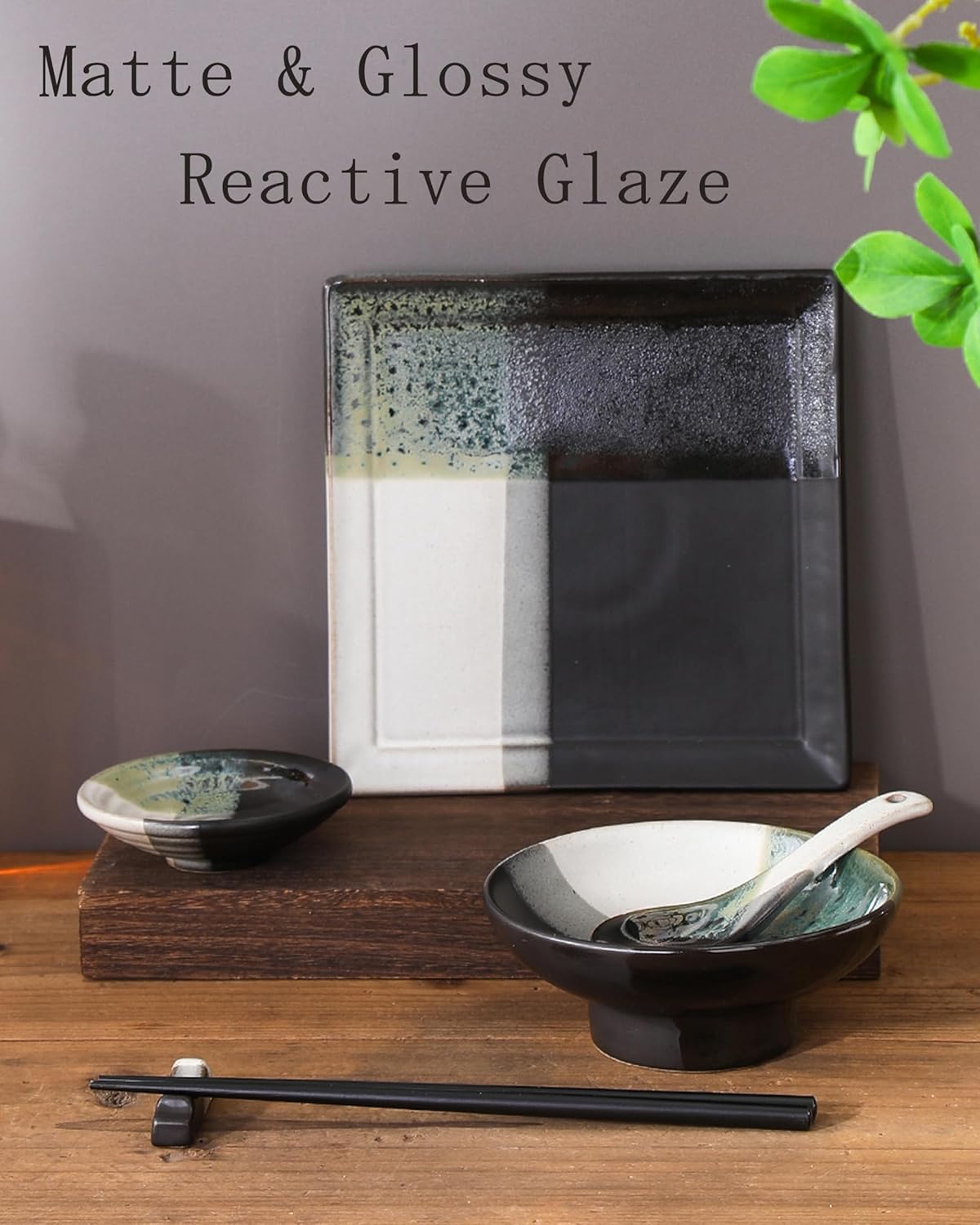 Authentic Japanese Design 6-Piece Dinnerware Set for solo dining