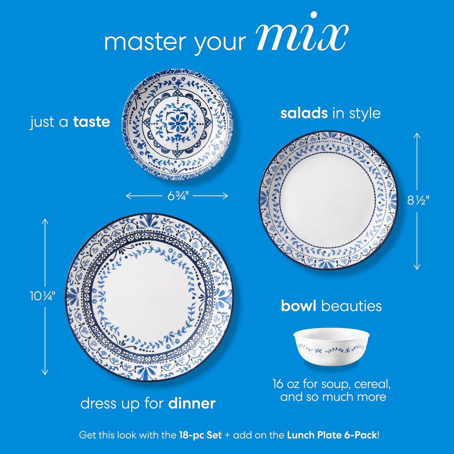 Elegant Corelle Dinnerware Set for 6 Lightweight Durable