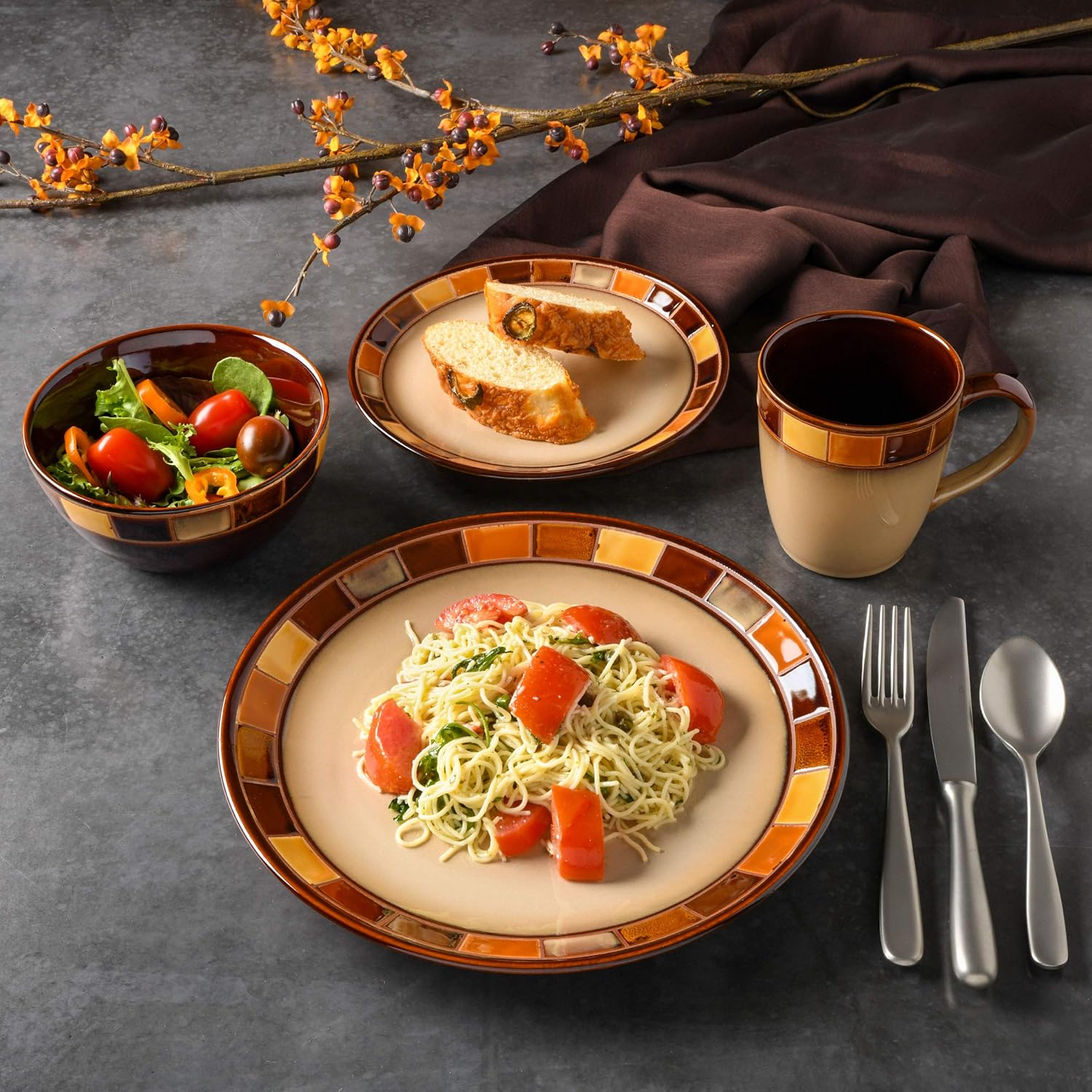 Elegant Spanish-Style Dinnerware Set Durable Unique designed Perfect for Entertaining
