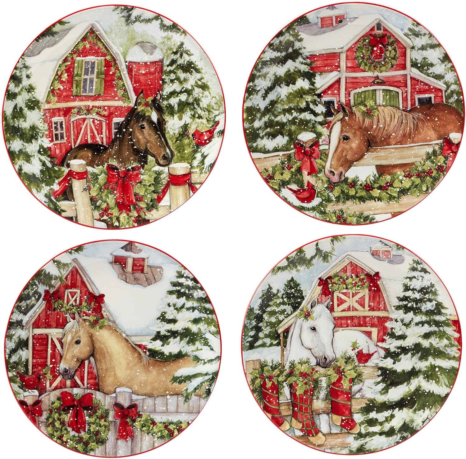Certified International Homestead Christmas Salad Plate - 9 Durable Diners Delight