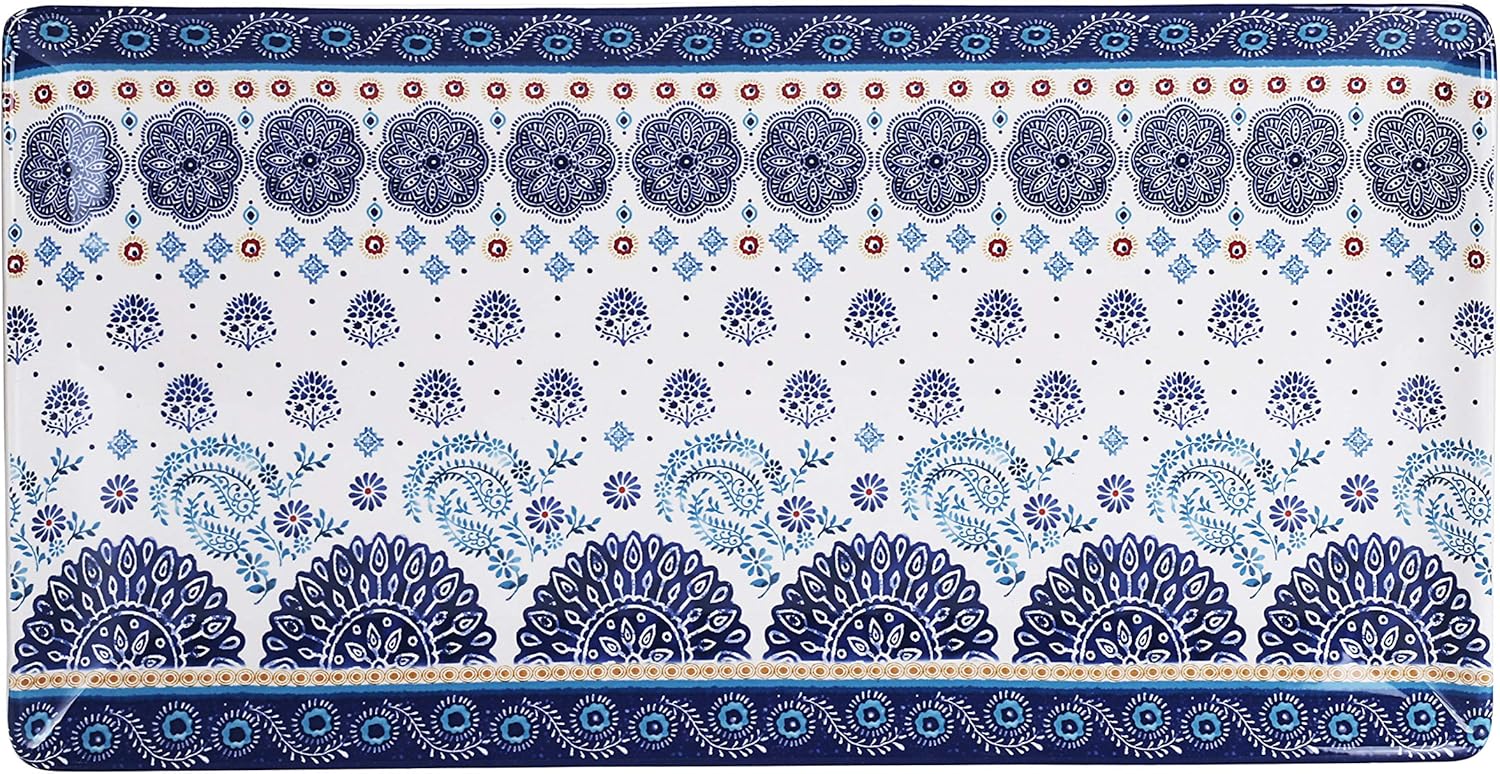 Bico Blue Talavera 18-inch Ceramic Serving Platter