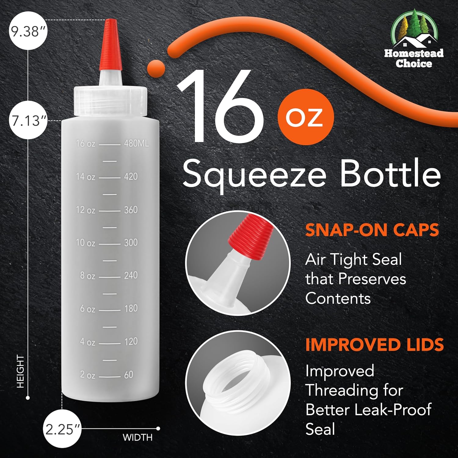 2-Pack Squeeze Bottles for Condiments