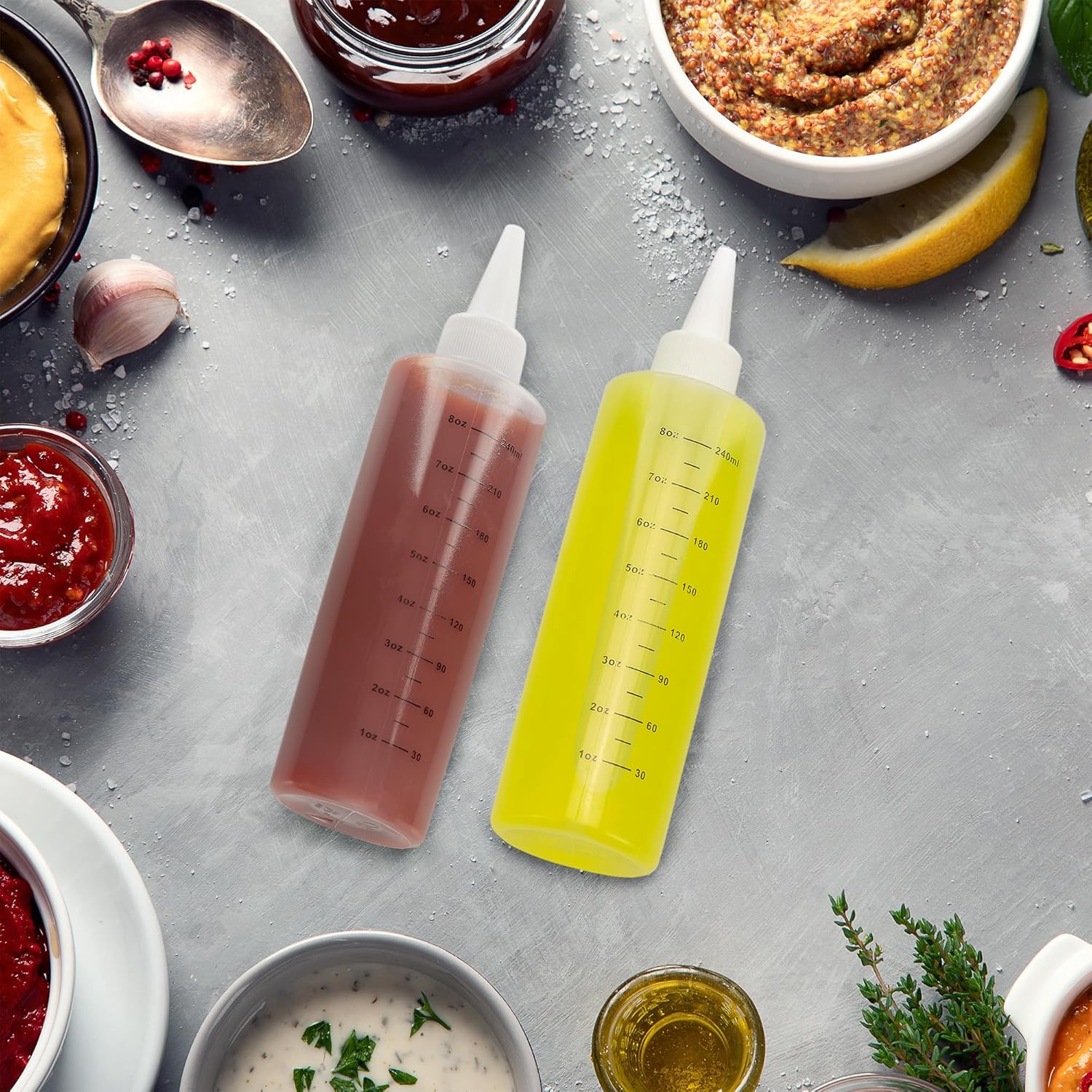 Cornucopia 8-Piece Graduated Measurement Squeeze Bottles