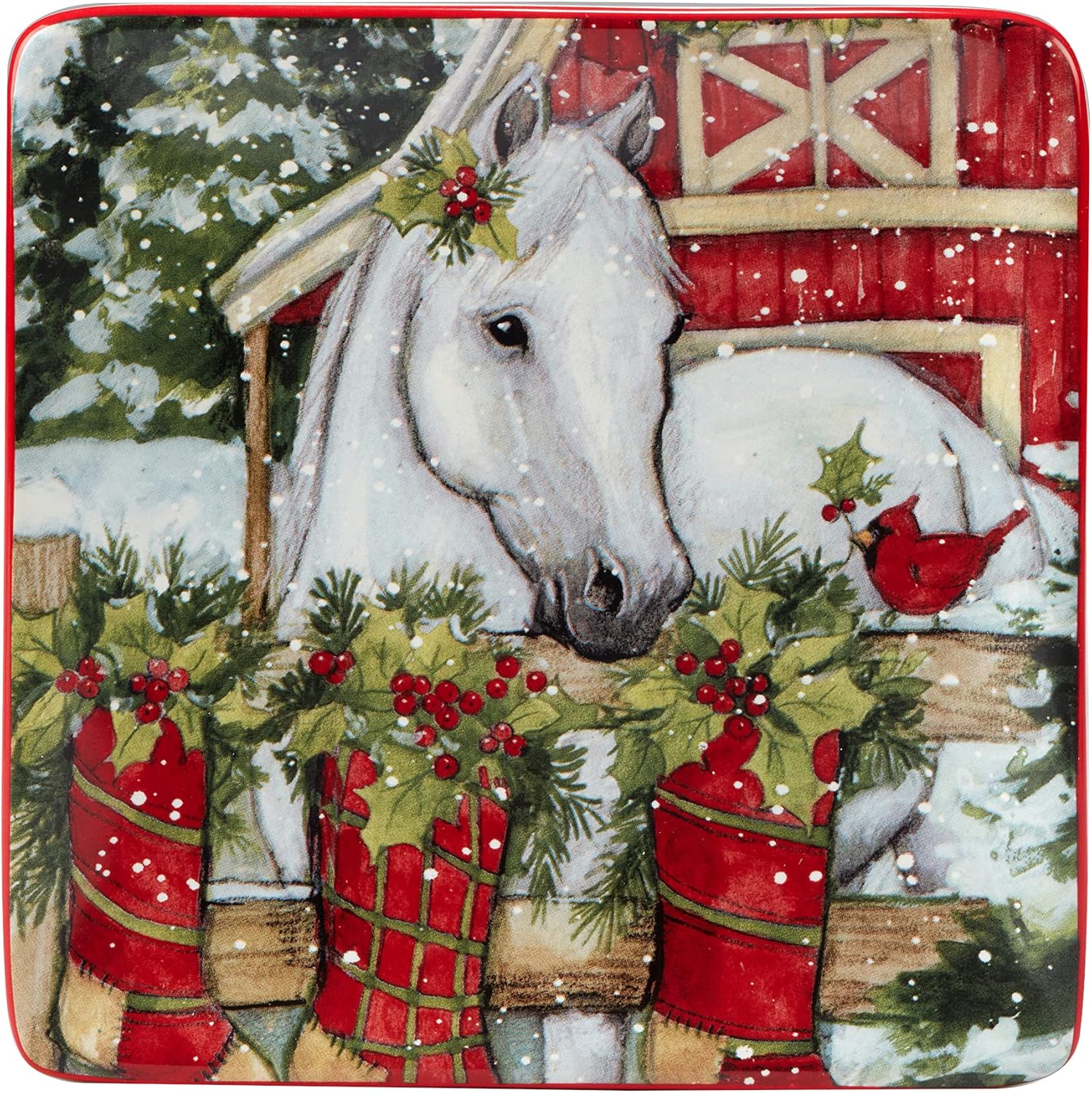 Homestead Christmas Dinner Plates for Entertaining Holidays