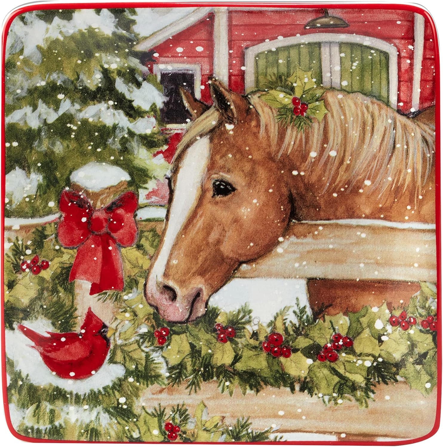 Homestead Christmas Dinner Plates for Entertaining Holidays