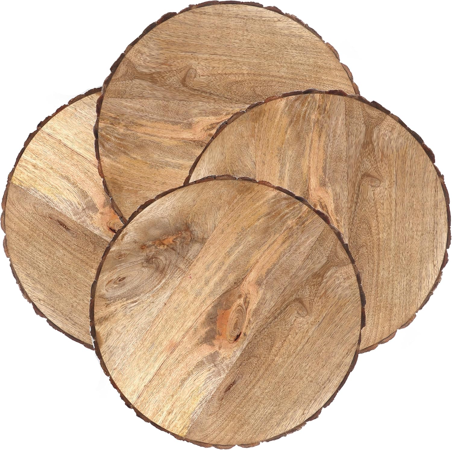 Cleentable Mango Wood Appetizer Plate 4-Pack