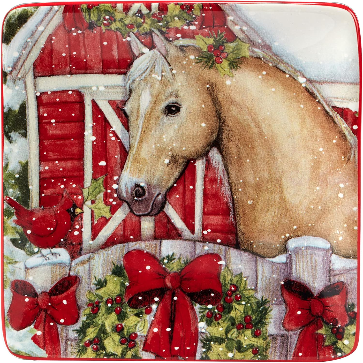 Homestead Christmas Dinner Plates for Entertaining Holidays