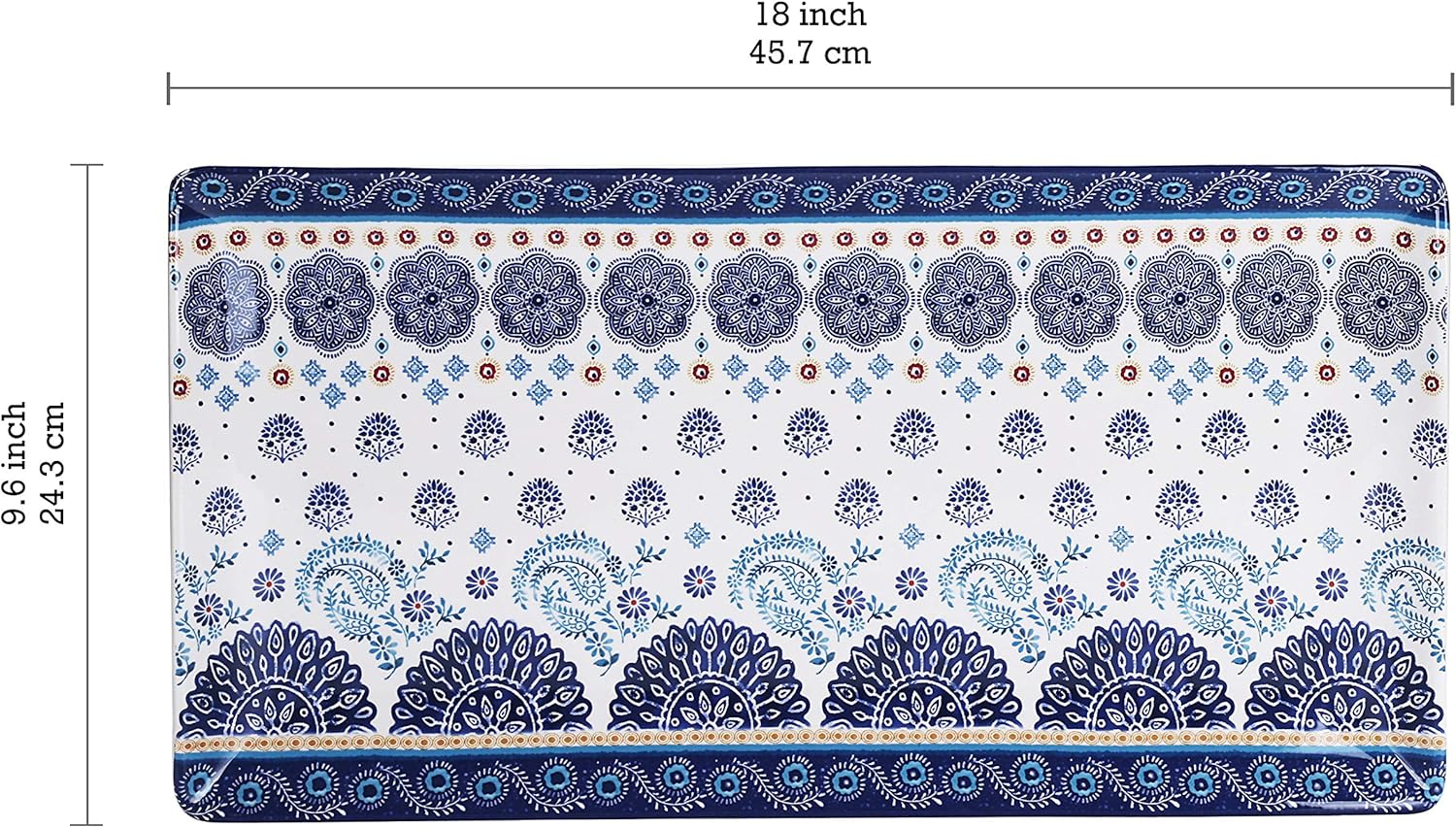 Bico Blue Talavera 18-inch Ceramic Serving Platter