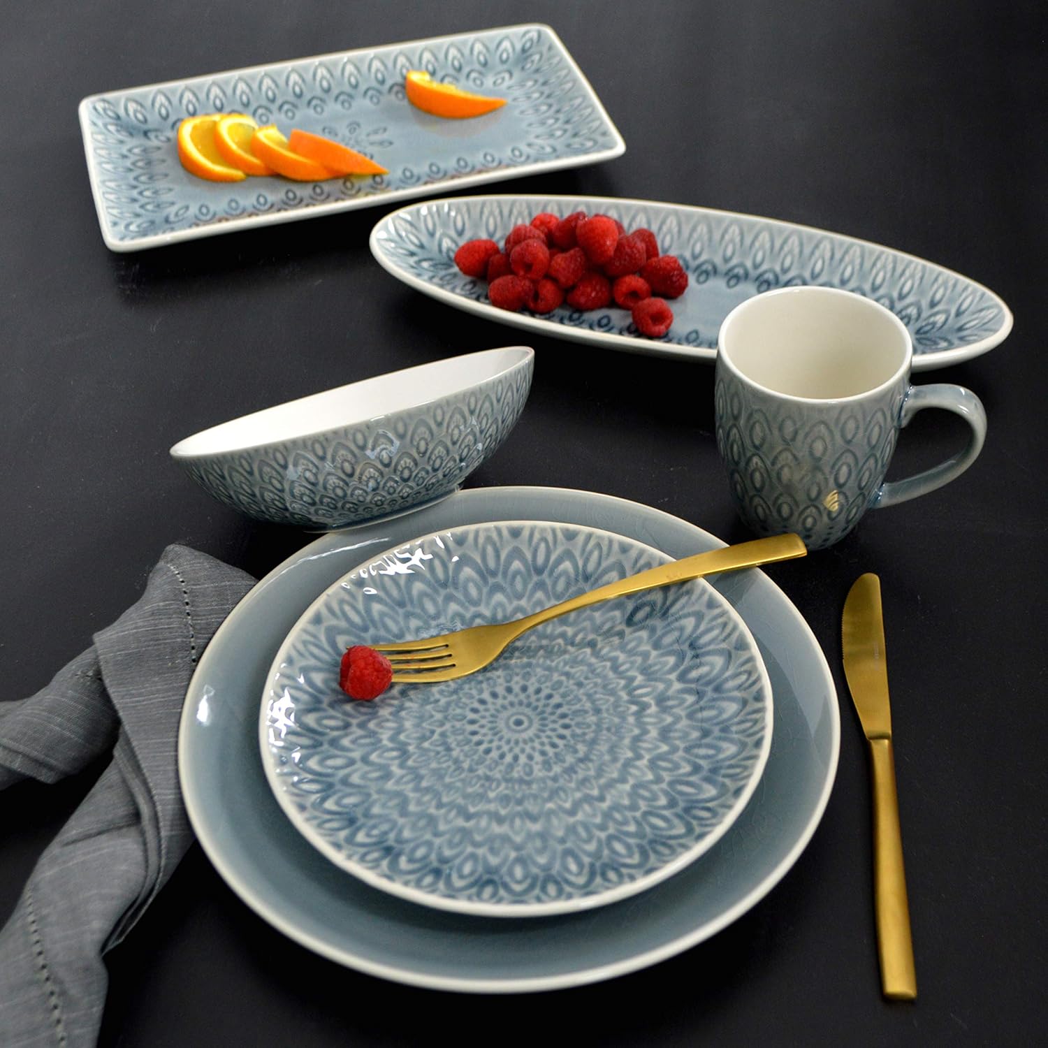 Stunning Crackle Glaze Serving Platter